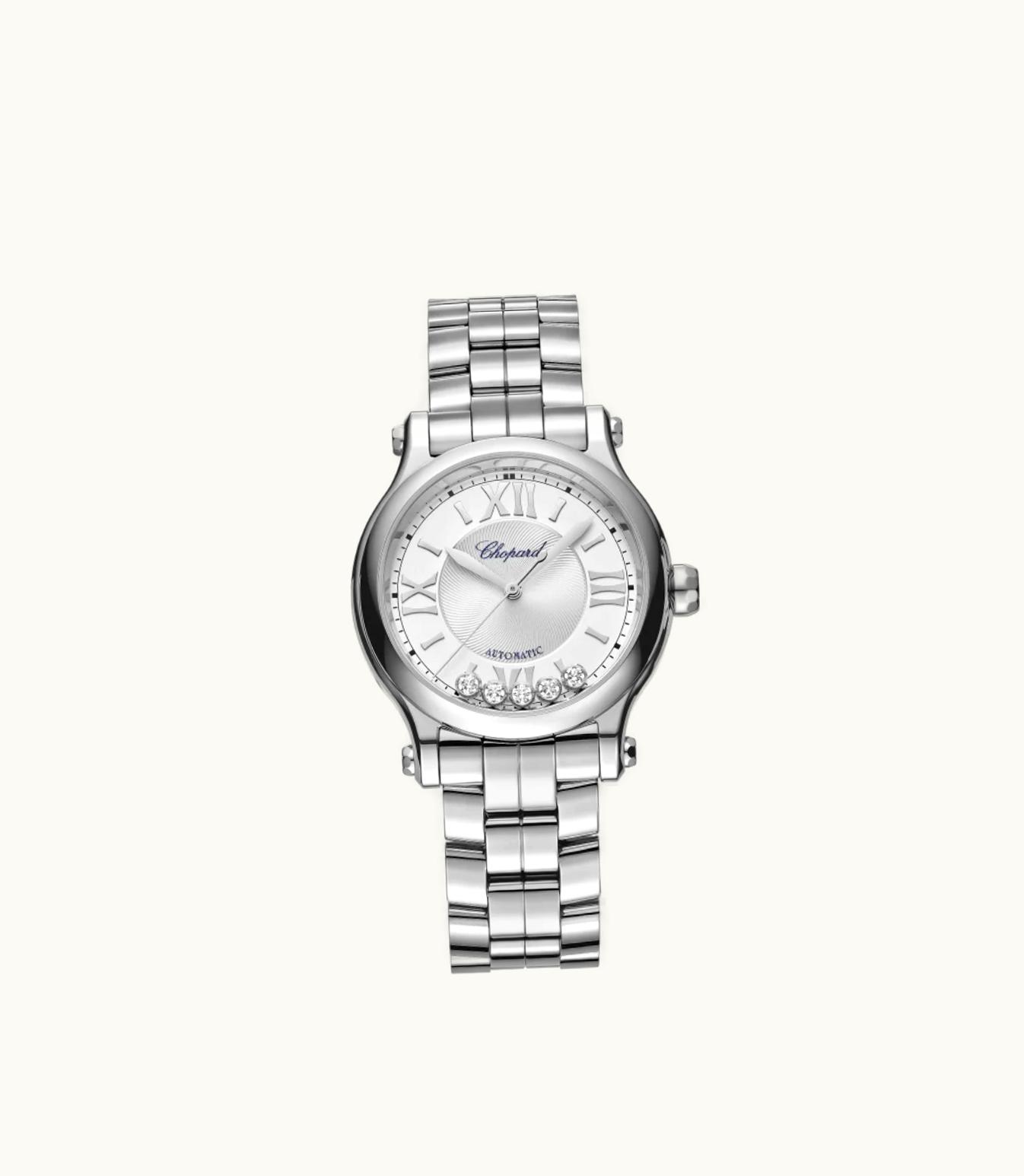 Chopard Chopard Happy Sport 33 Mm, Automatic, Stainless Steel, Diamonds 278608-3002