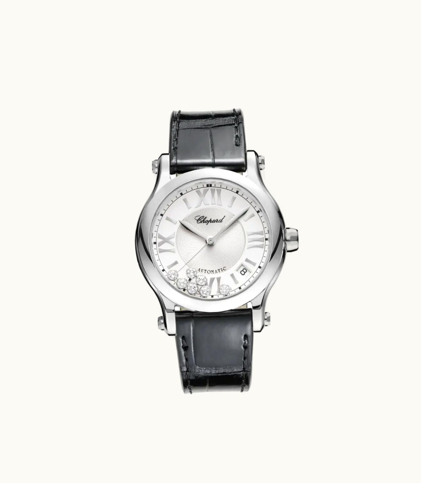Chopard Chopard Happy Sport 36 Mm, Automatic, Stainless Steel, Diamonds 278559-3001