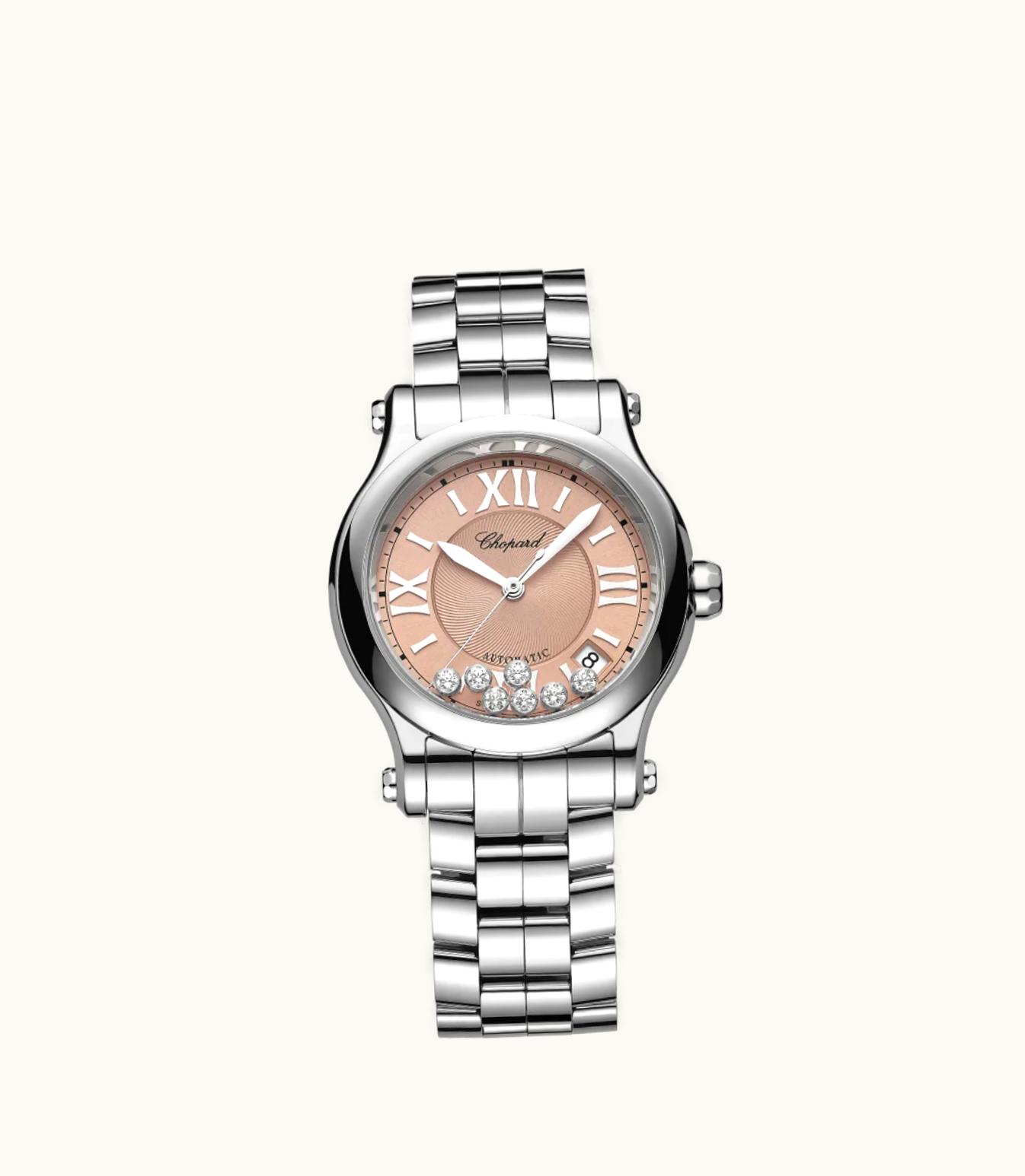 Chopard Chopard Happy Sport 36 Mm, Automatic, Stainless Steel, Diamonds 278559-3025