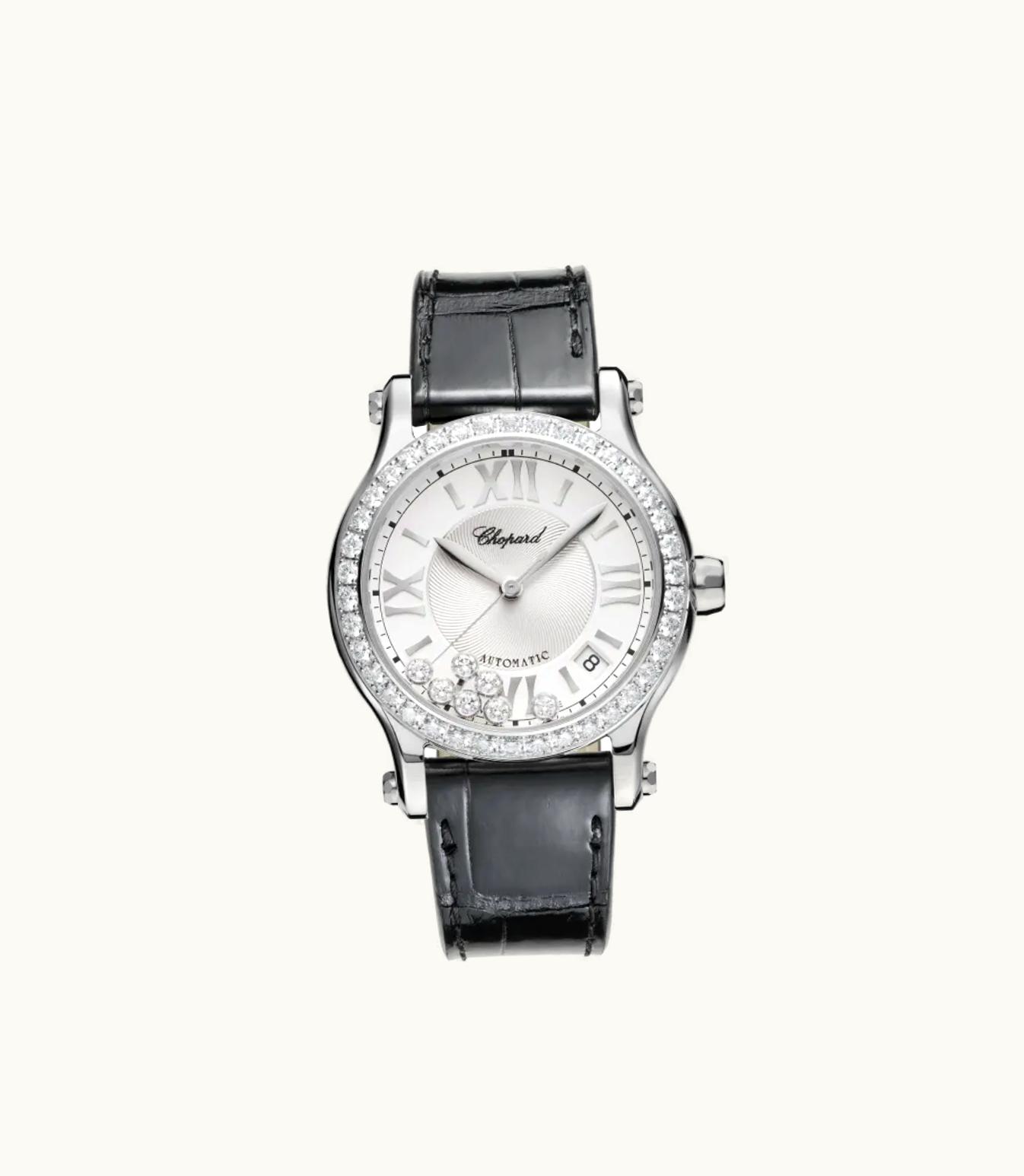 Chopard Chopard Happy Sport 36 Mm, Automatic, Stainless Steel, Diamonds 278559-3003