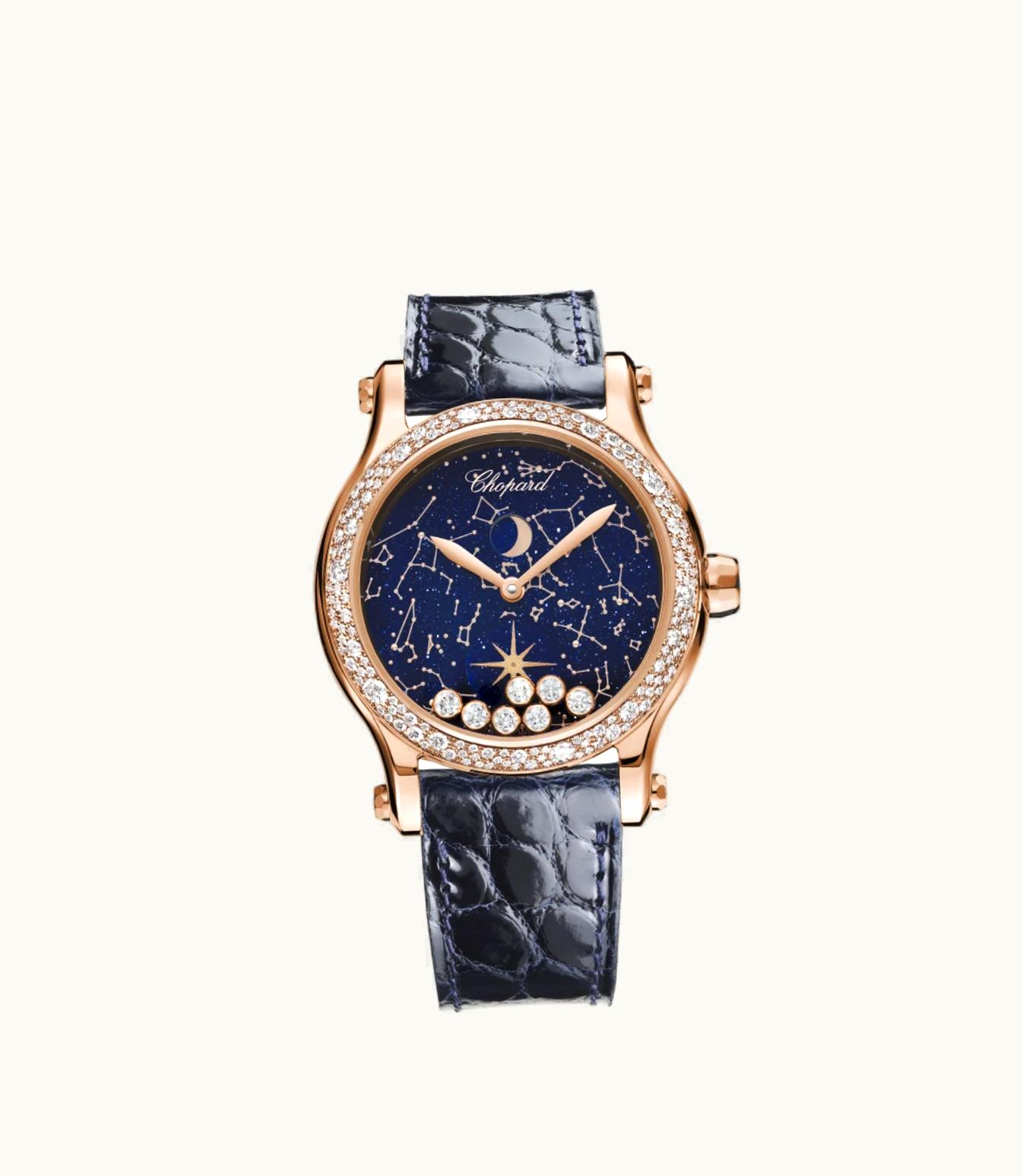 Chopard Chopard Happy Moon 36 Mm, Automatic, Ethical Rose Gold, Diamonds