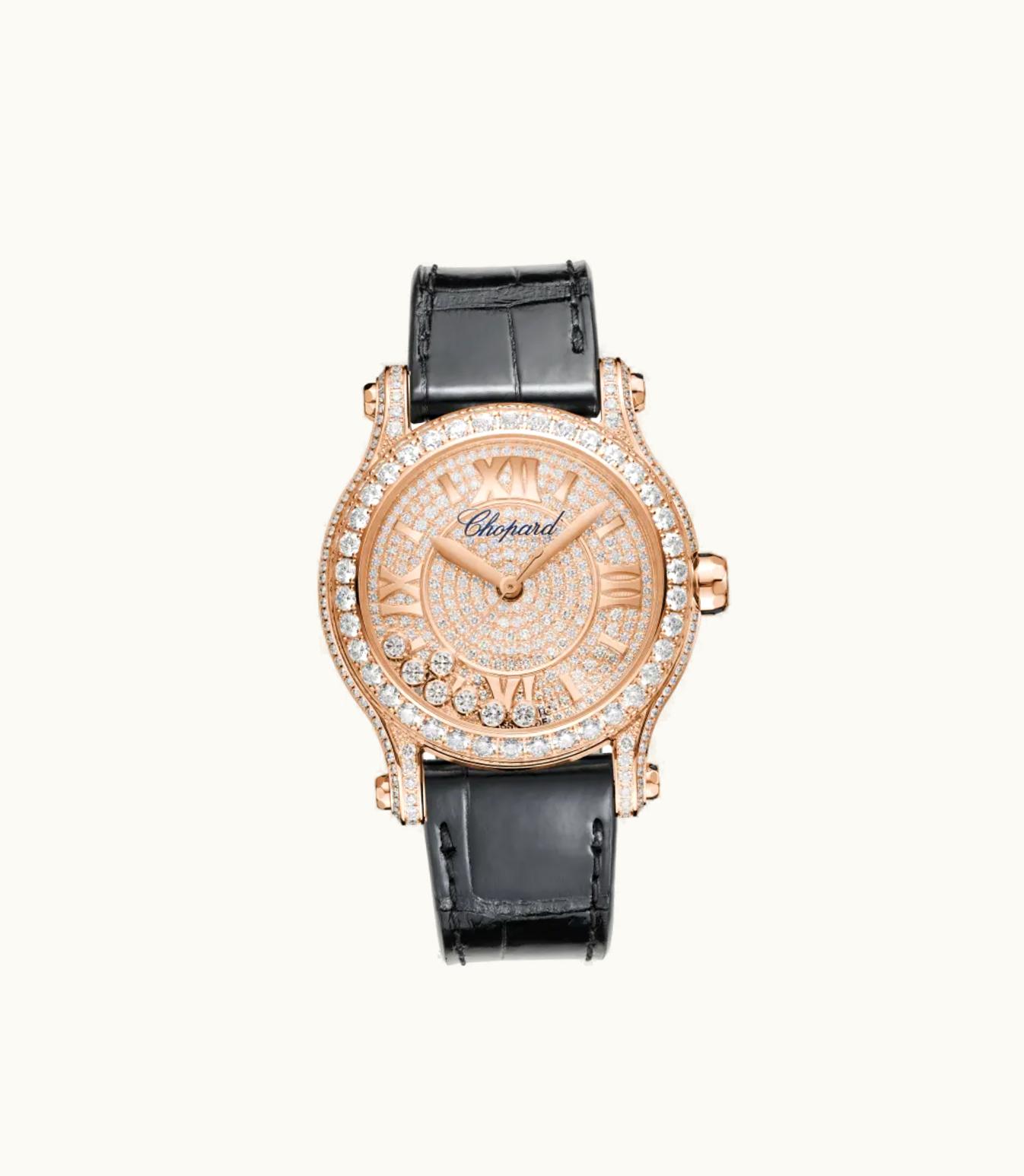 Chopard Chopard Happy Sport 36 Mm, Automatic, Ethical Rose Gold, Diamonds 274891-5001