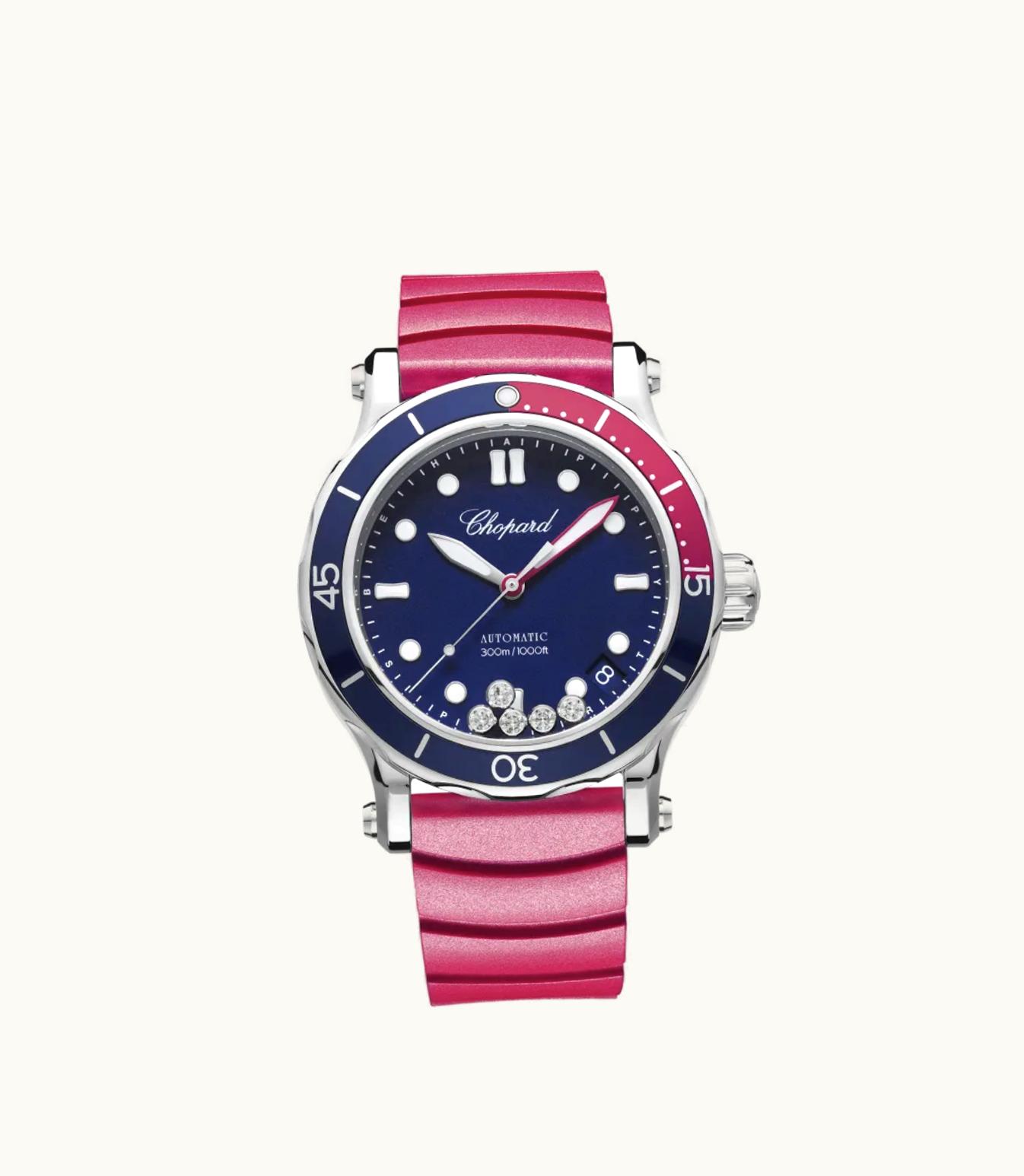 Chopard Chopard Happy Ocean 40 Mm, Automatic, Stainless Steel, Diamonds 278587-3002