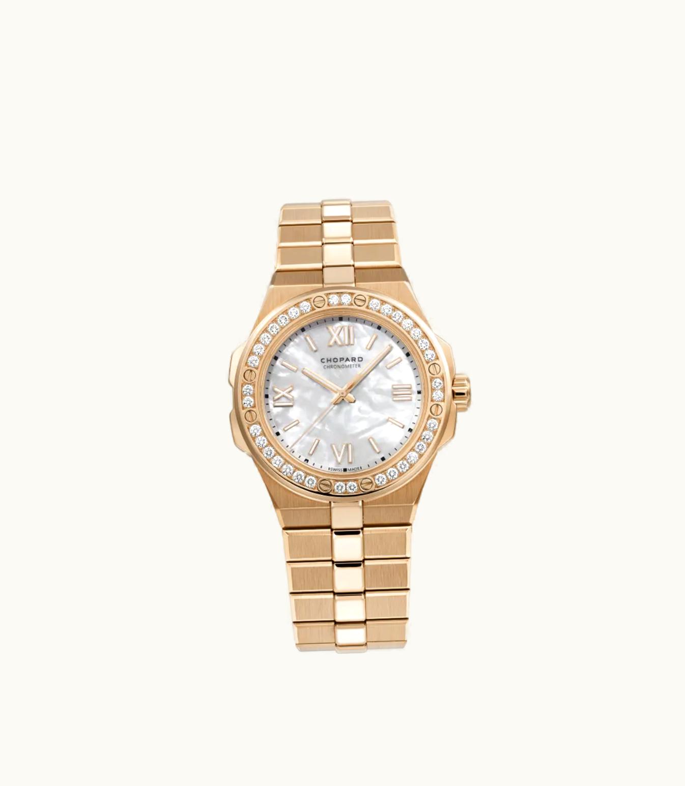 Chopard Chopard Alpine Eagle 36 36 Mm, Automatic, Ethical Rose Gold, Diamonds 295370-5002