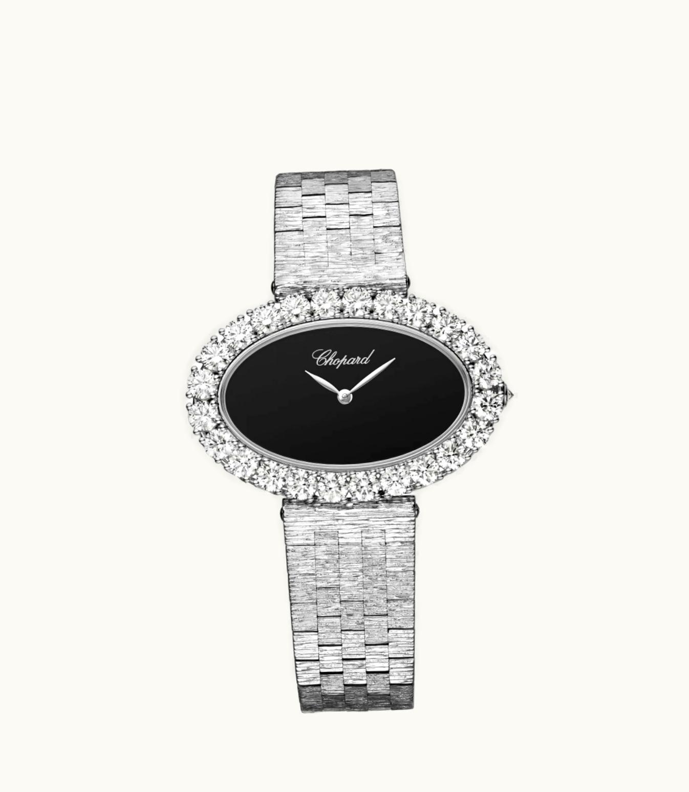 Chopard Chopard L'Heure Du Diamant Vintage Medium Oval, Quartz, Ethical White Gold, Diamonds