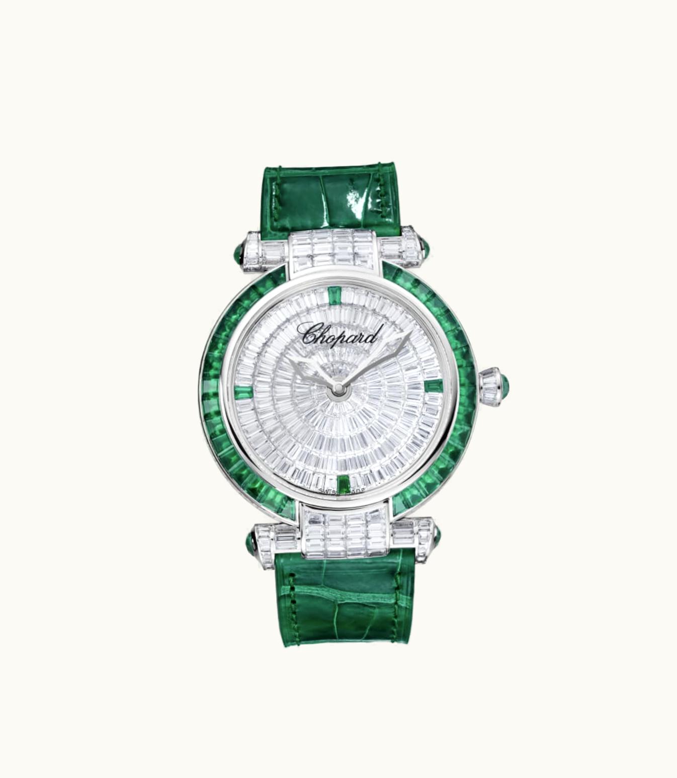 Chopard Chopard Imperiale Joaillerie 40 Mm, Automatic, Ethical White Gold, Diamonds, Emeralds