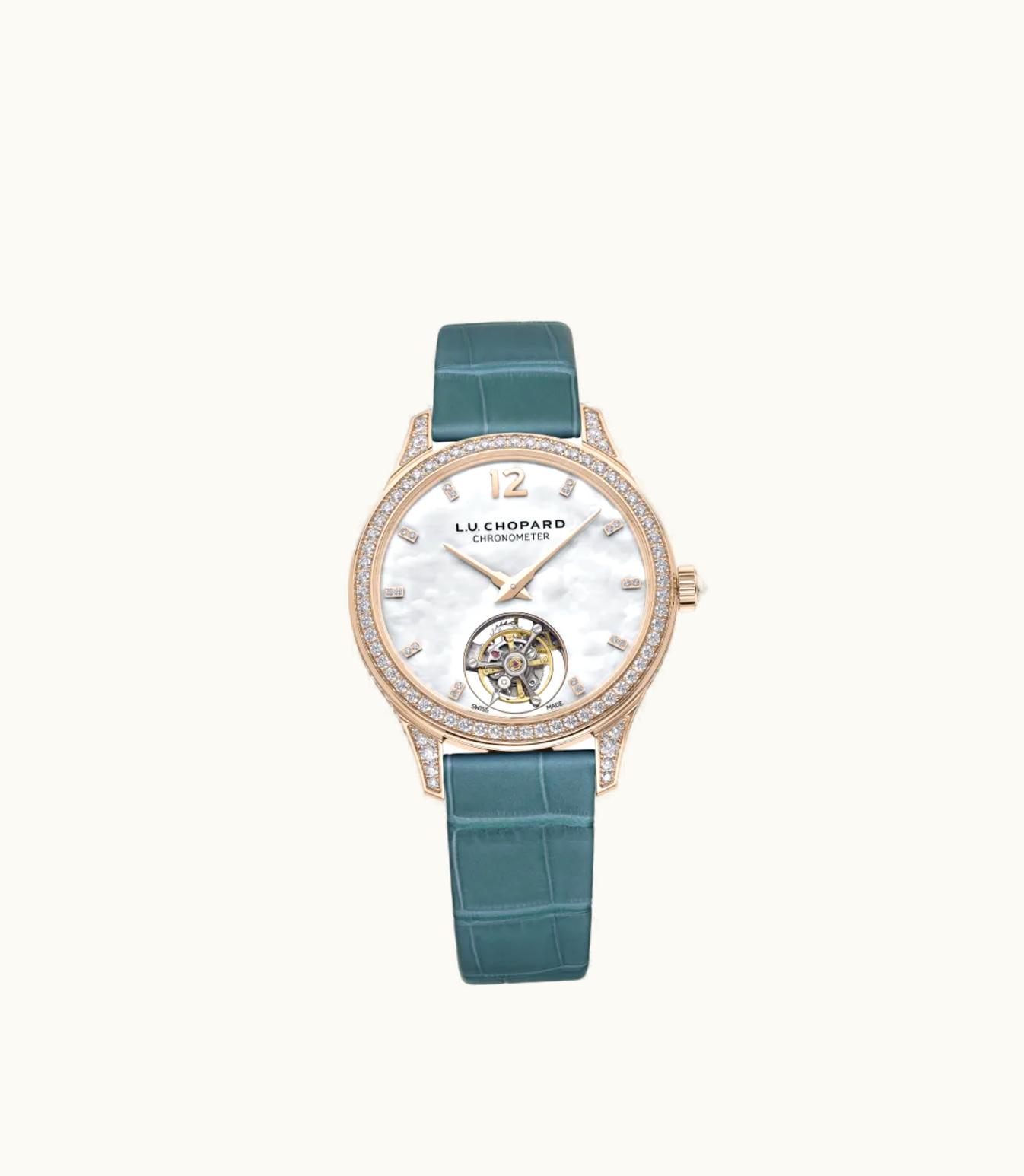 Chopard Chopard L.U.C Flying T Twin Ladies 35 Mm, Automatic, Ethical Rose Gold, Diamonds