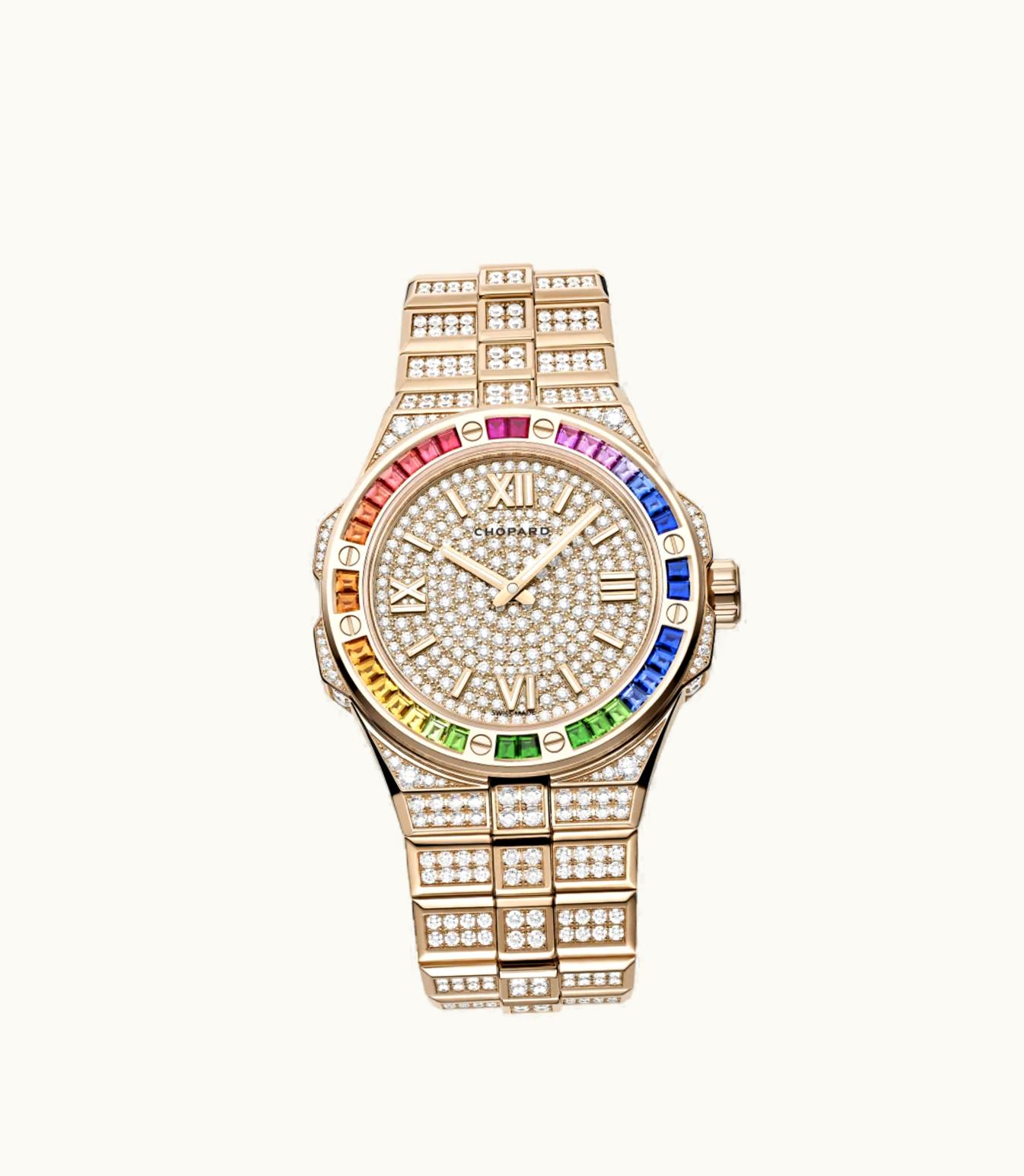 Chopard Chopard Alpine Eagle 41 41 Mm, Automatic, Ethical Rose Gold, Diamonds, Coloured Sapphires