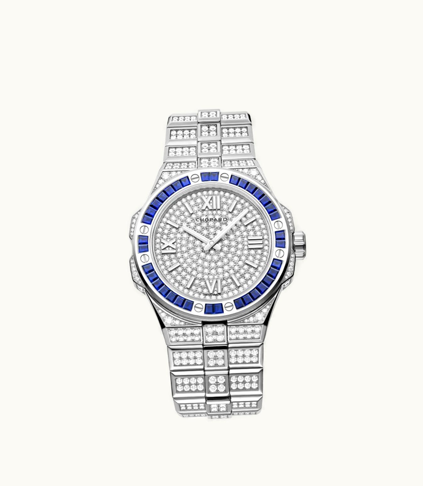 Chopard Chopard Alpine Eagle 41 41 Mm, Automatic, Ethical White Gold, Diamonds, Sapphires