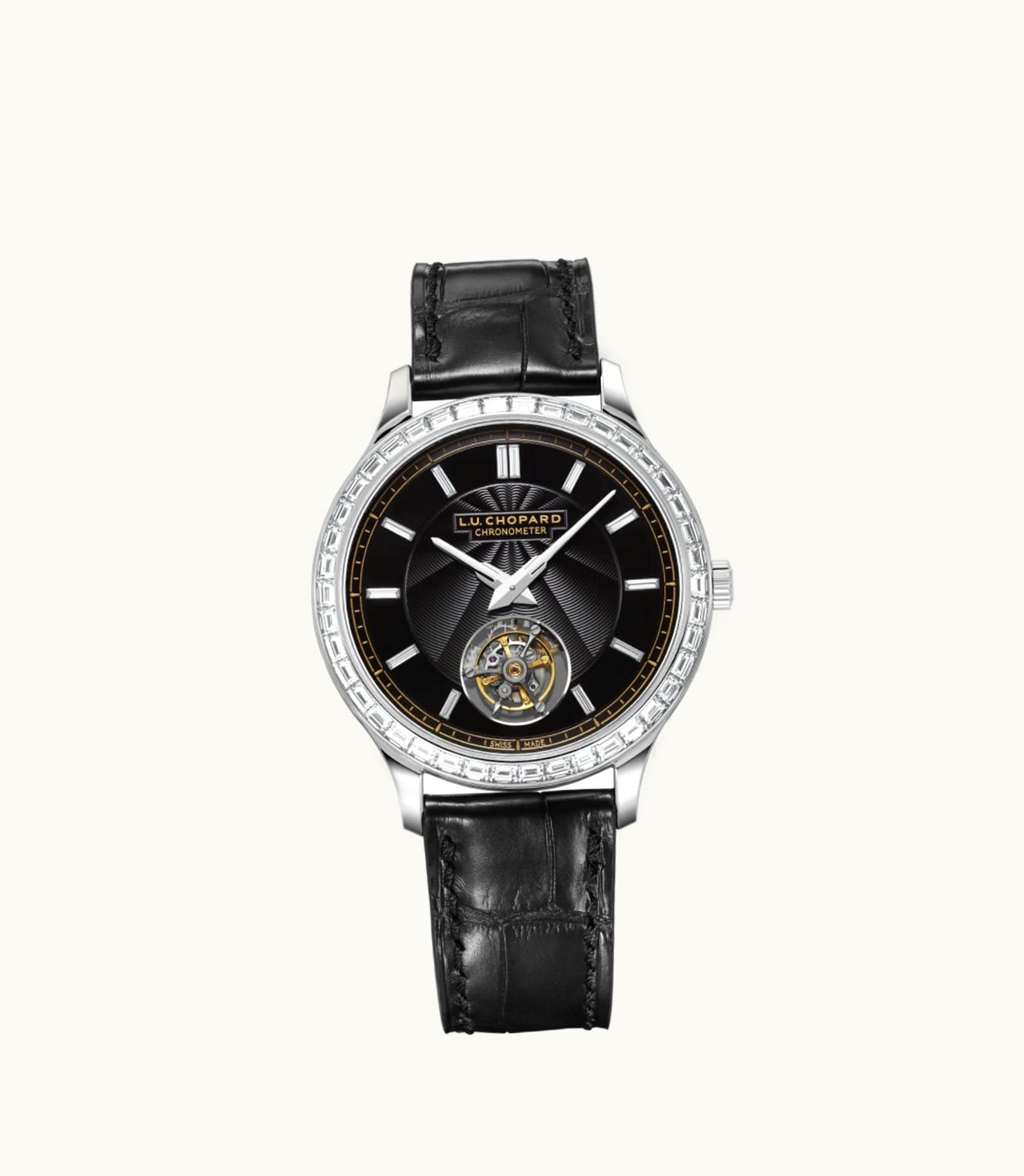 Chopard Chopard L.U.C Flying T Twin Baguette 40 Mm, Automatic, Platinum, Diamonds