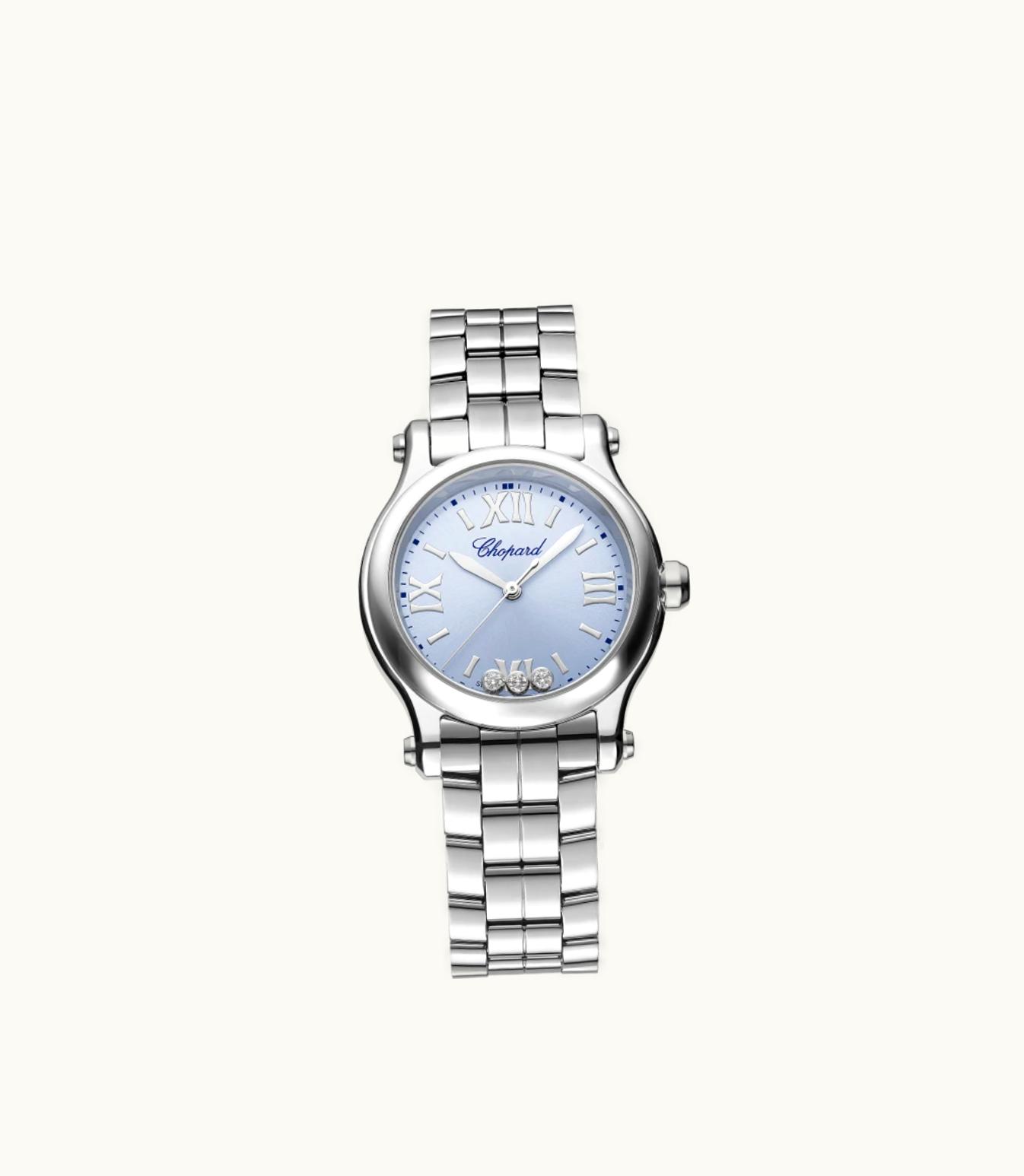 Chopard Chopard Happy Sport 30 Mm, Quartz, Stainless Steel, Diamonds 278590-3010