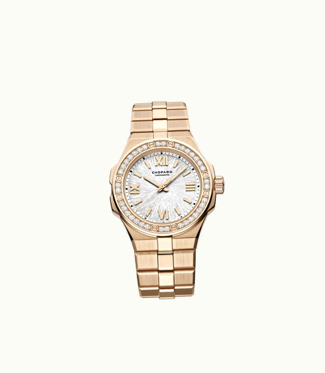 Chopard Chopard Alpine Eagle 33 33 Mm, Automatic, Ethical Rose Gold, Diamonds 295384-5001