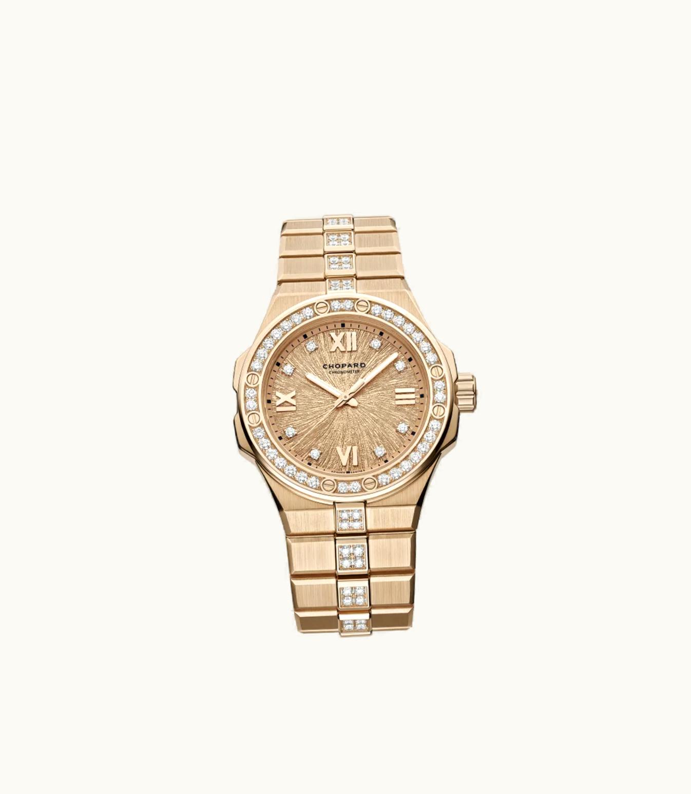 Chopard Chopard Alpine Eagle 33 33 Mm, Automatic, Ethical Rose Gold, Diamonds 295384-5002
