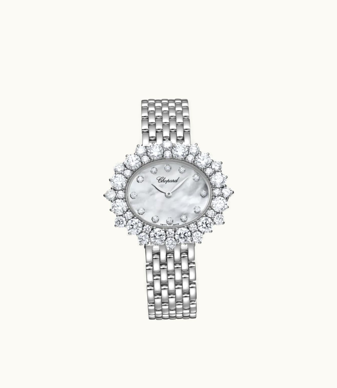 Chopard Chopard L'Heure Du Diamant Oval Medium Medium, Automatic, Ethical White Gold, Diamonds @10A390-1100