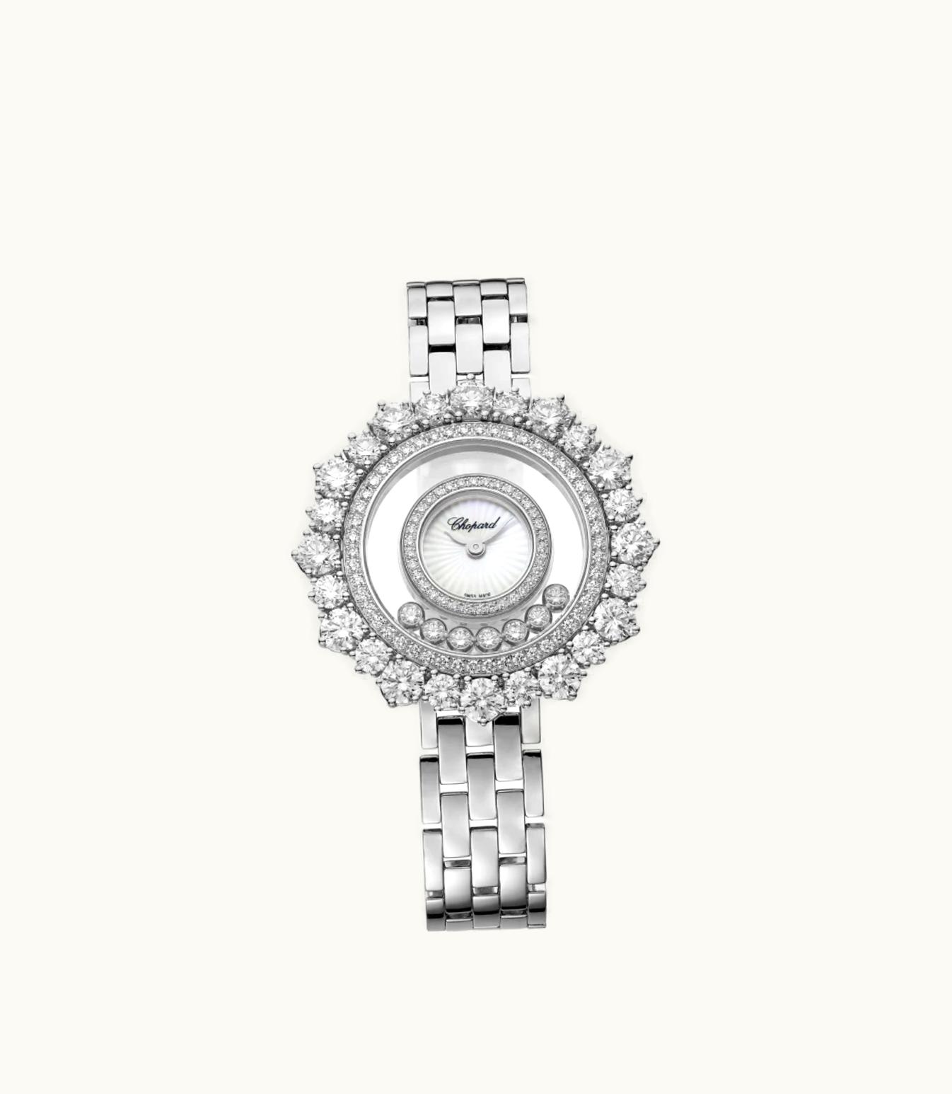Chopard Chopard Happy Diamonds Joaillerie 36 Mm, Quartz, Ethical White Gold, Diamonds 209437-1601