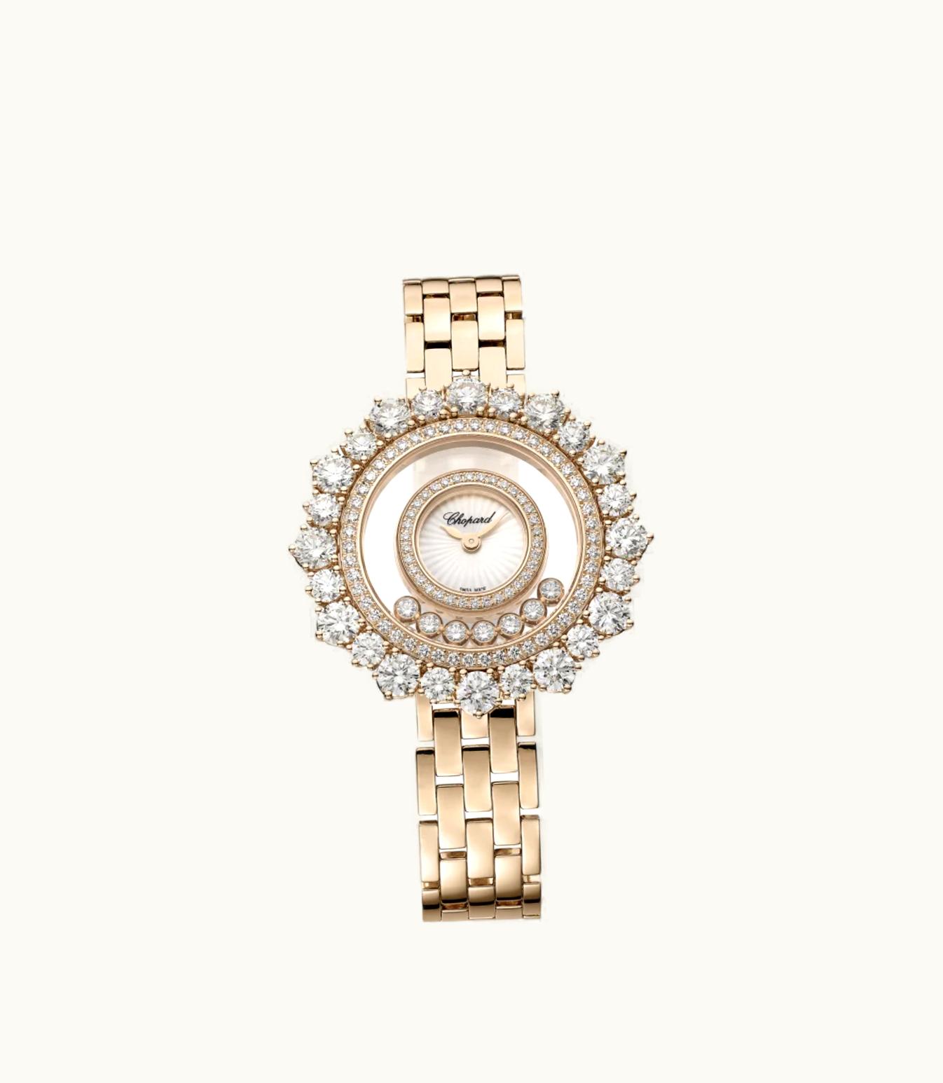 Chopard Chopard Happy Diamonds Joaillerie 36 Mm, Quartz, Ethical Rose Gold, Diamonds 209437-5601