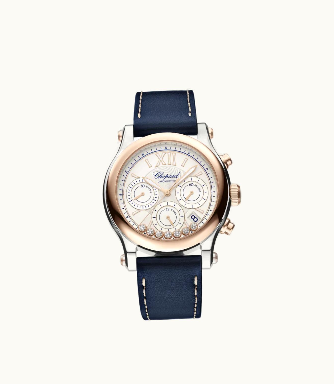 Chopard Chopard Happy Sport Chrono 40 Mm, Automatic, Ethical Rose Gold, Stainless Steel, Diamonds