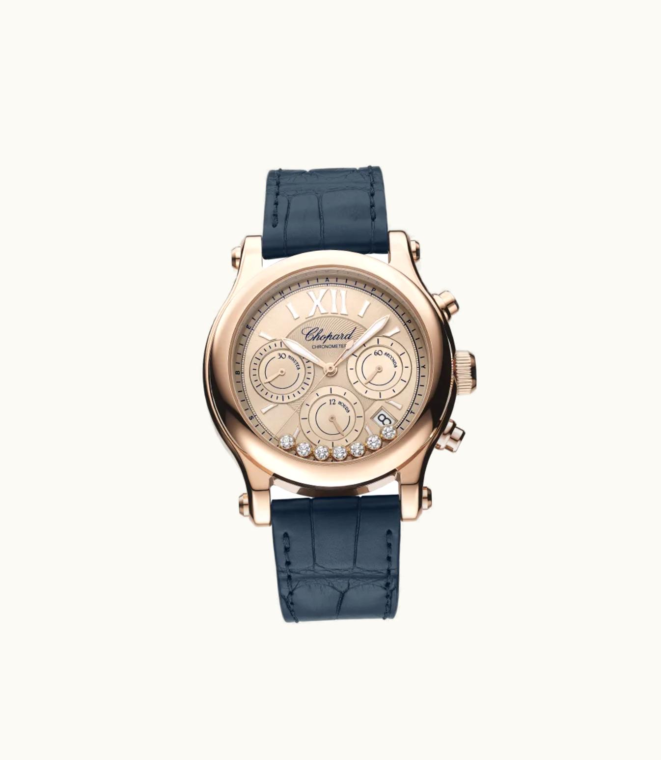 Chopard Chopard Happy Sport Chrono 40 Mm, Automatic, Ethical Rose Gold, Diamonds