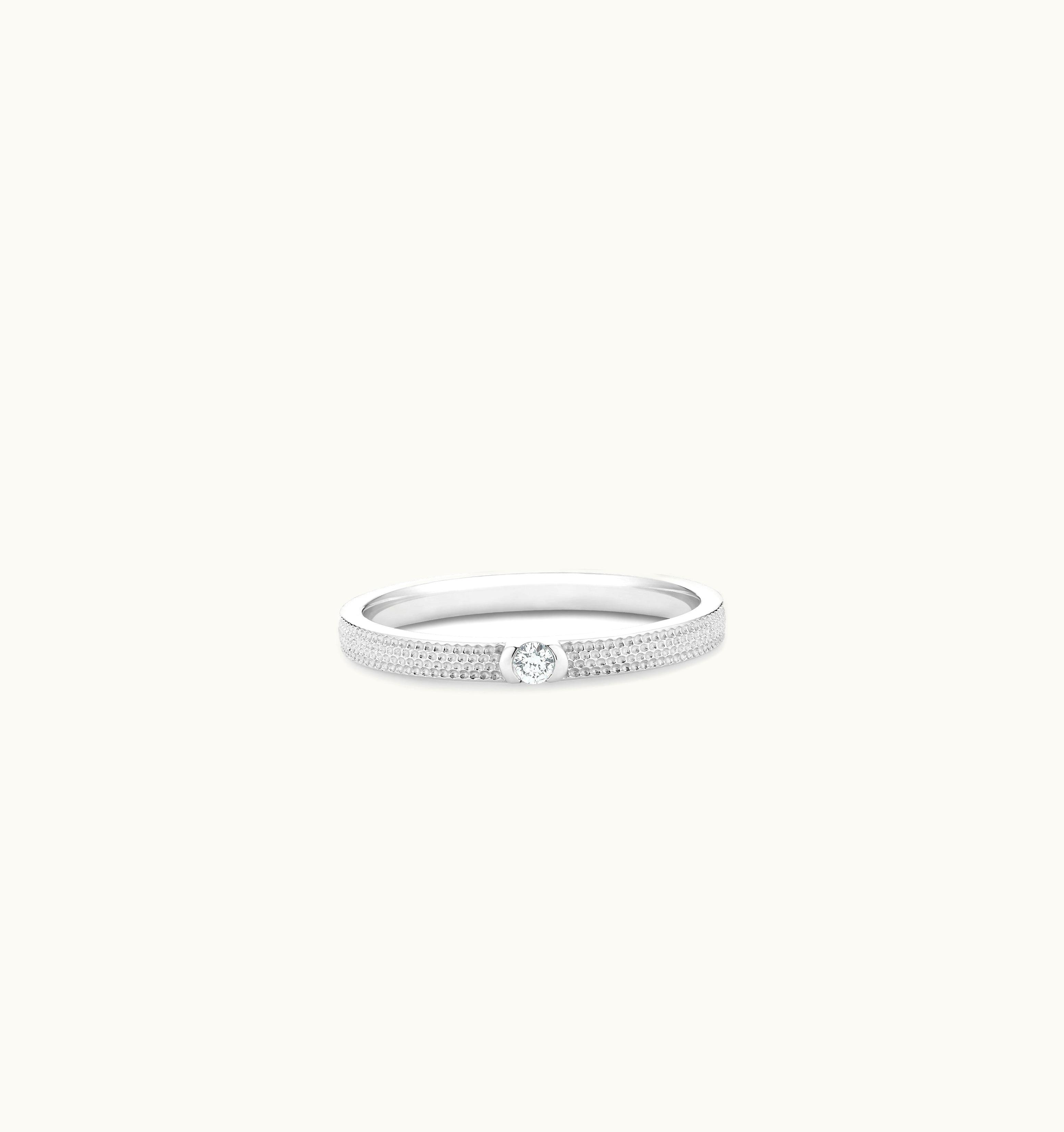 De Beers De Beers Talisman Azulea Small Band In White Gold
