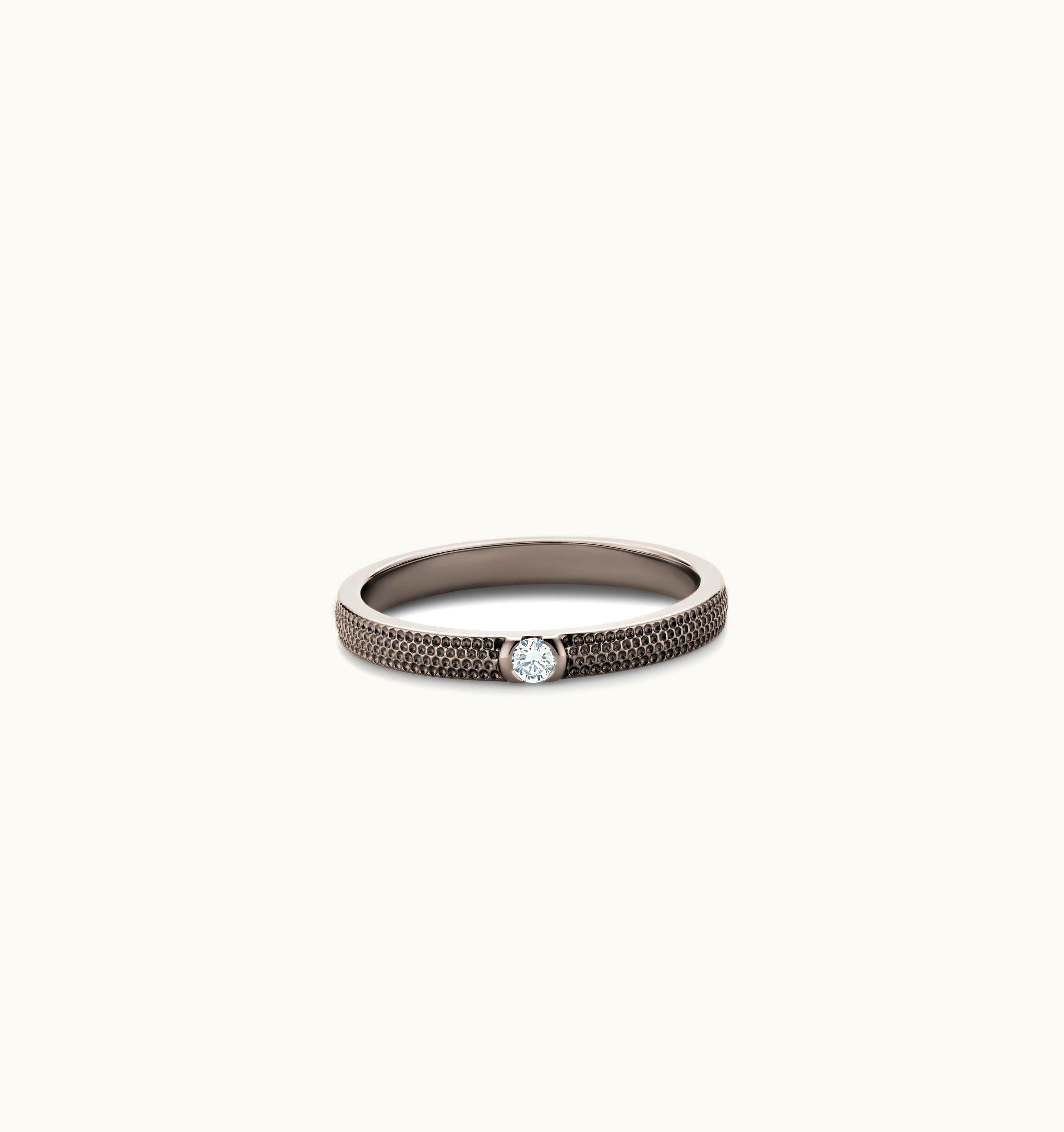 De Beers De Beers Talisman Azulea Small Band In Black Rhodium-Plated Gold