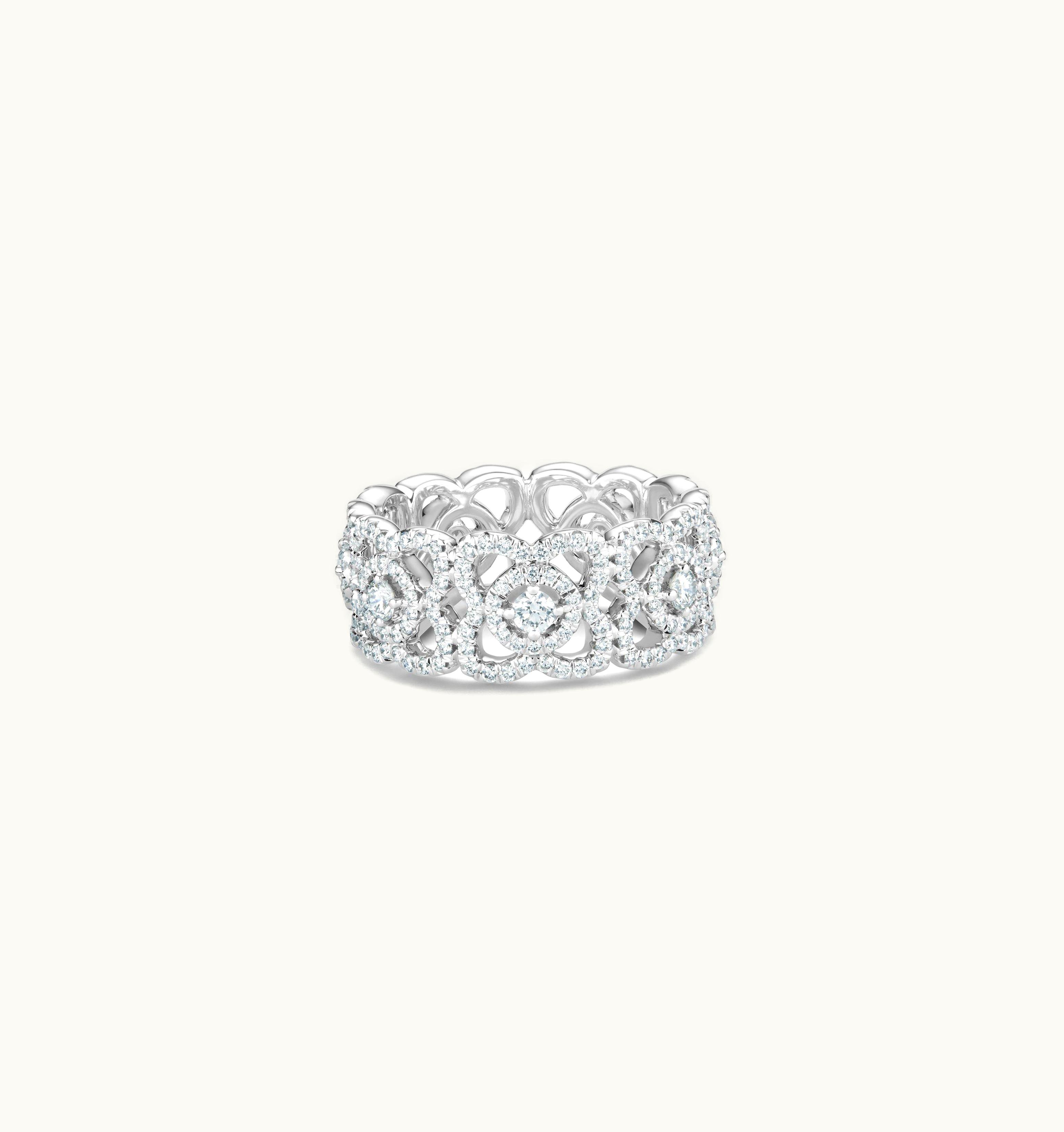 De Beers De Beers Enchanted Lotus Band In White Gold
