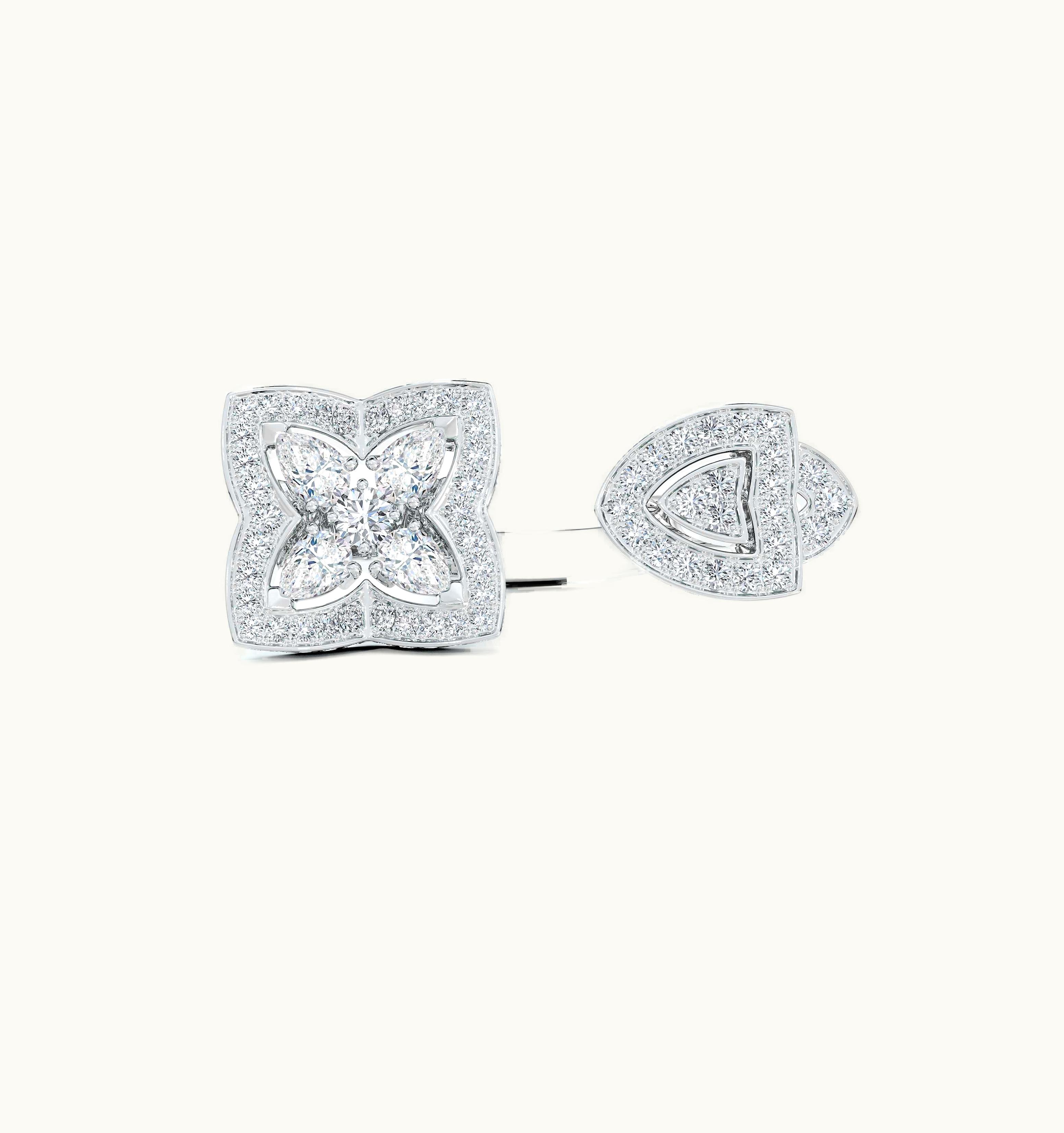 De Beers De Beers Enchanted Lotus Open Ring In White Gold