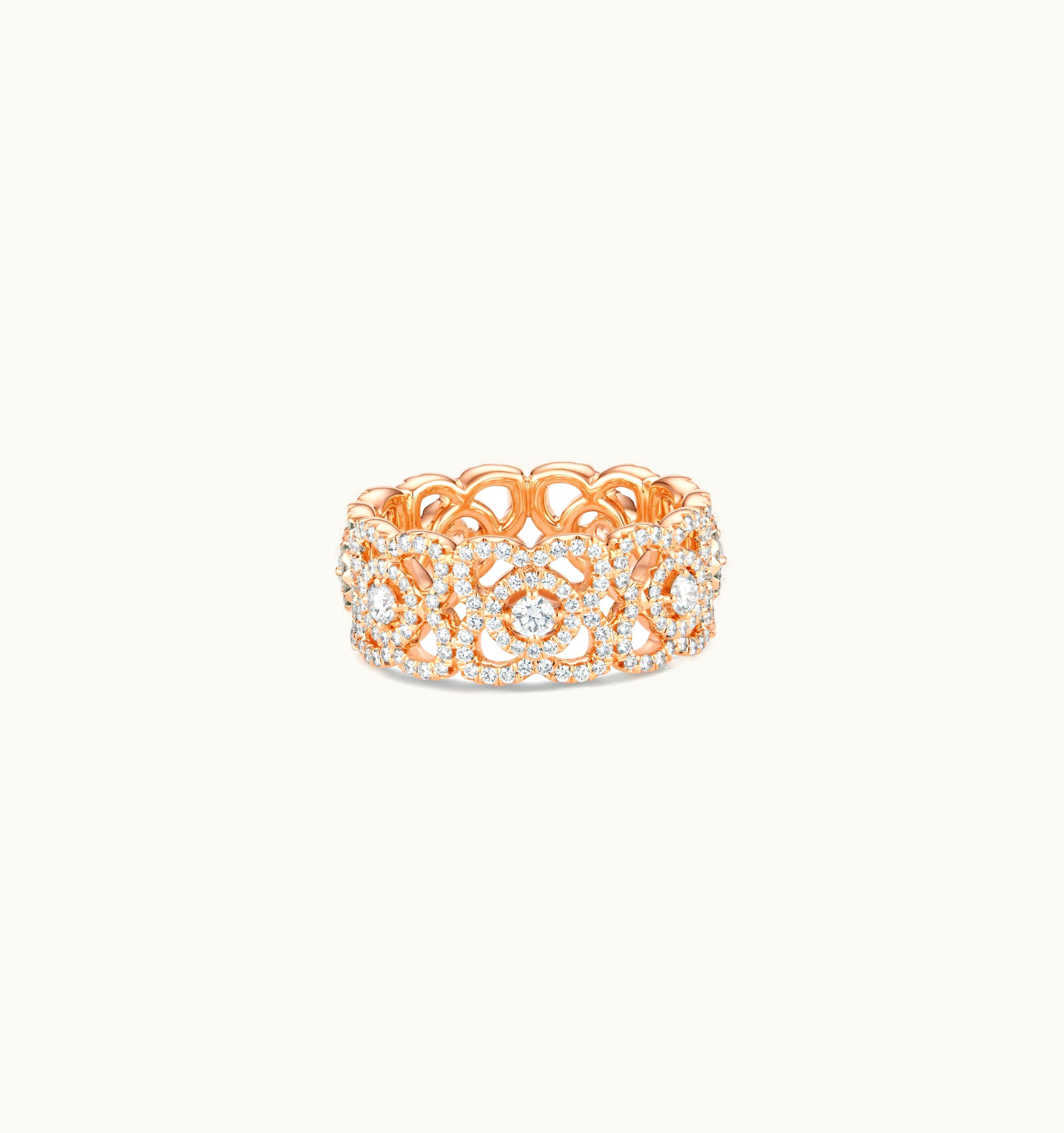 De Beers De Beers Enchanted Lotus Band In Rose Gold