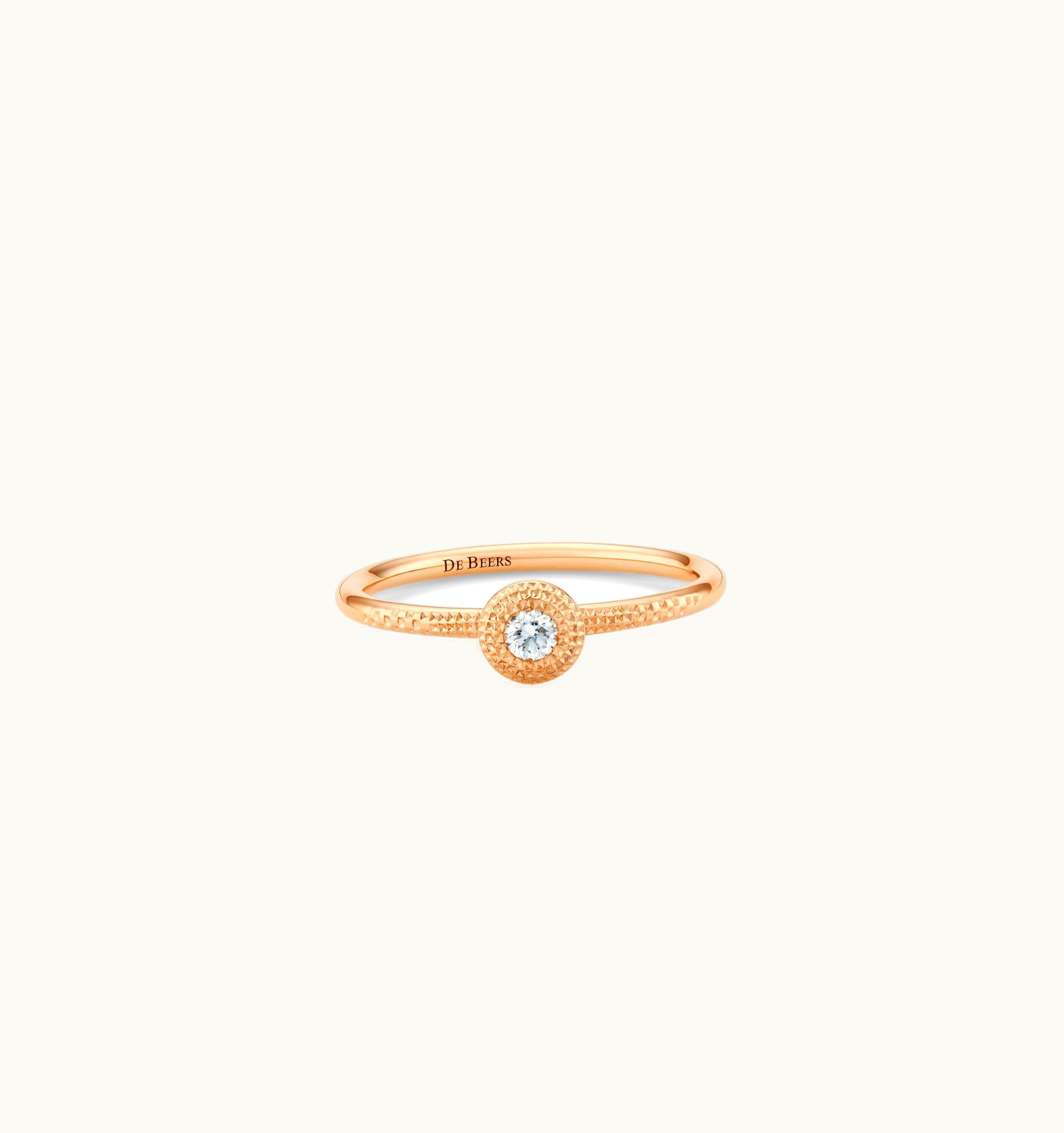 De Beers De Beers Talisman Round Brilliant Diamond Ring In Rose Gold