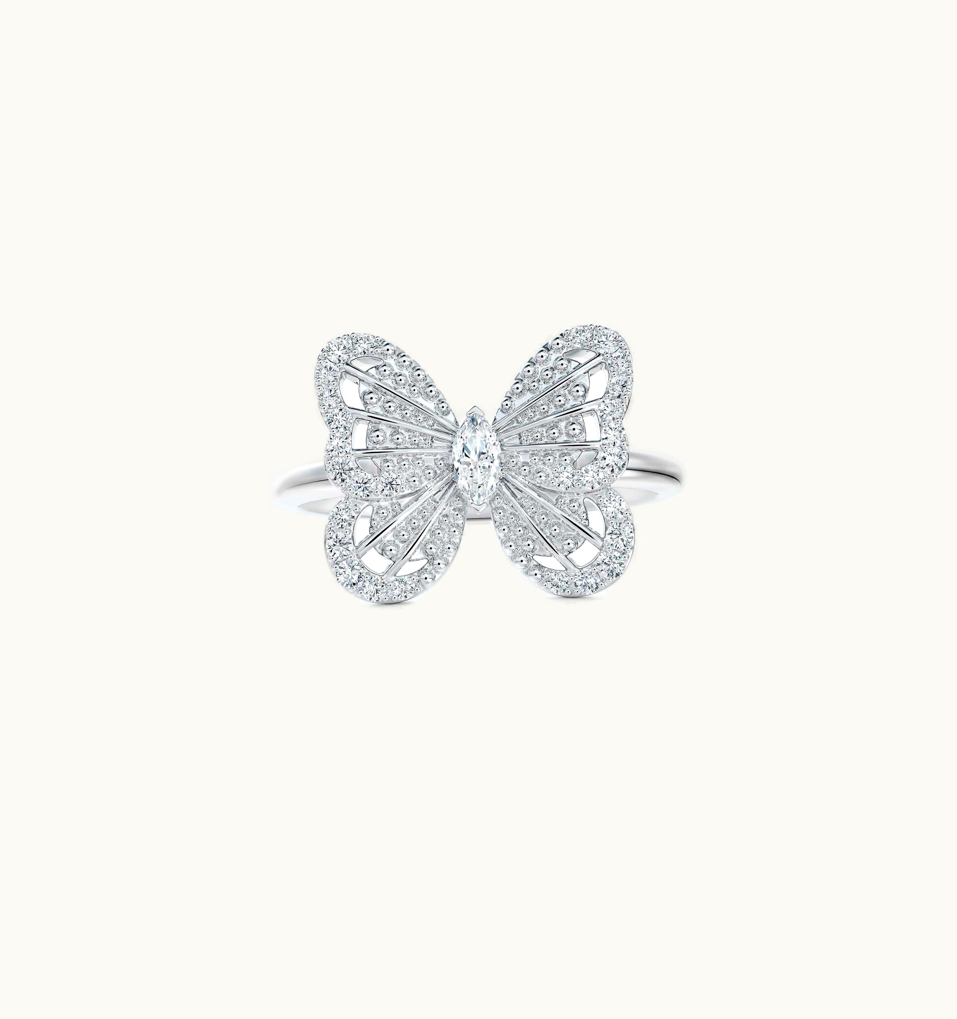 De Beers De Beers Portraits Of Nature Butterfly Ring In White Gold UZ0178126