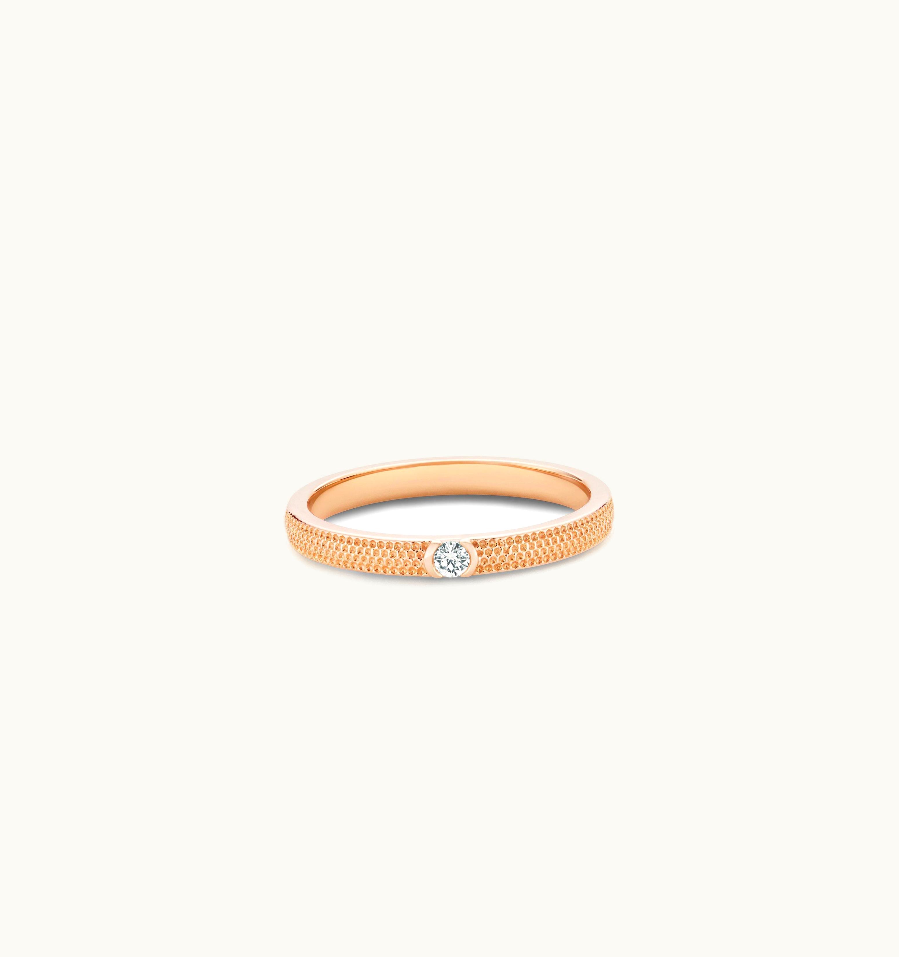 De Beers De Beers Talisman Azulea Small Band In Rose Gold