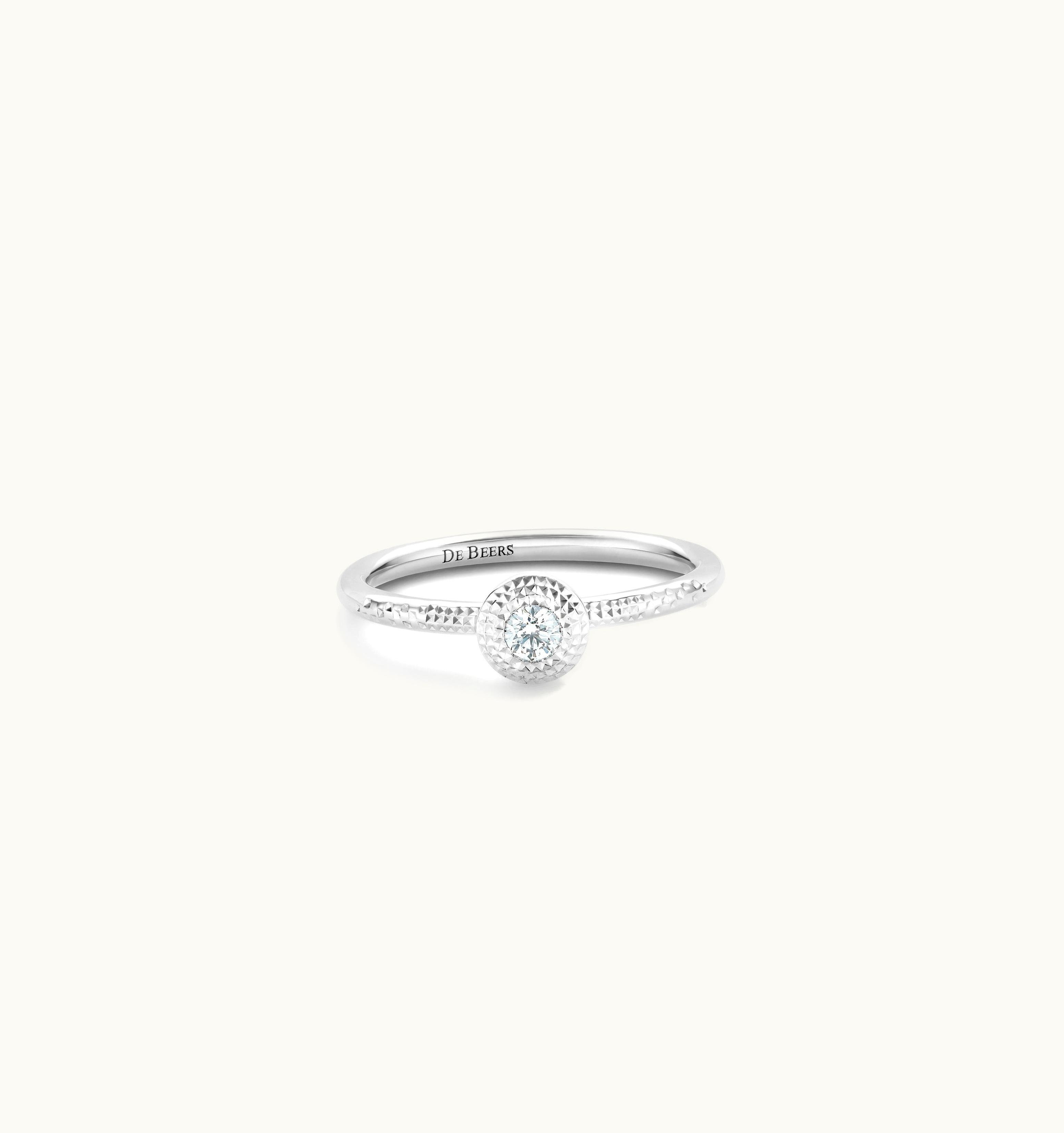 De Beers De Beers Talisman Round Brilliant Diamond Ring In White Gold