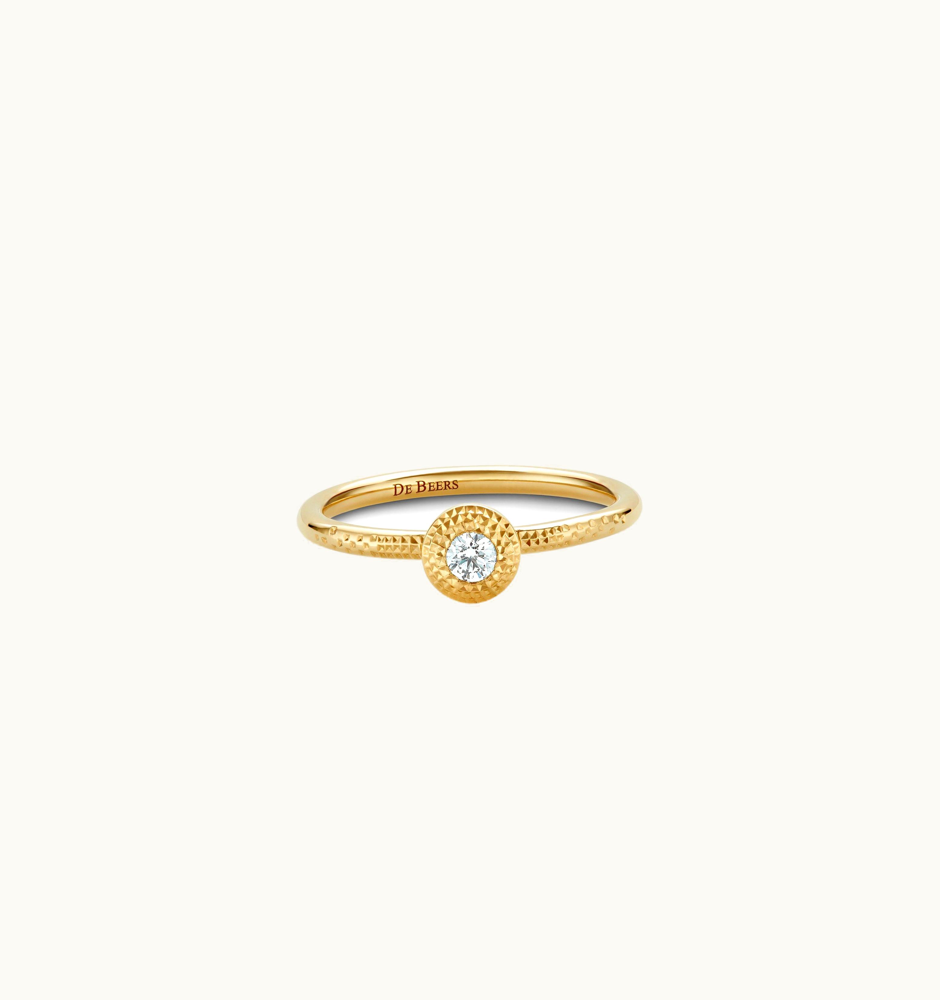 De Beers De Beers Talisman Round Brilliant Diamond Ring In Yellow Gold