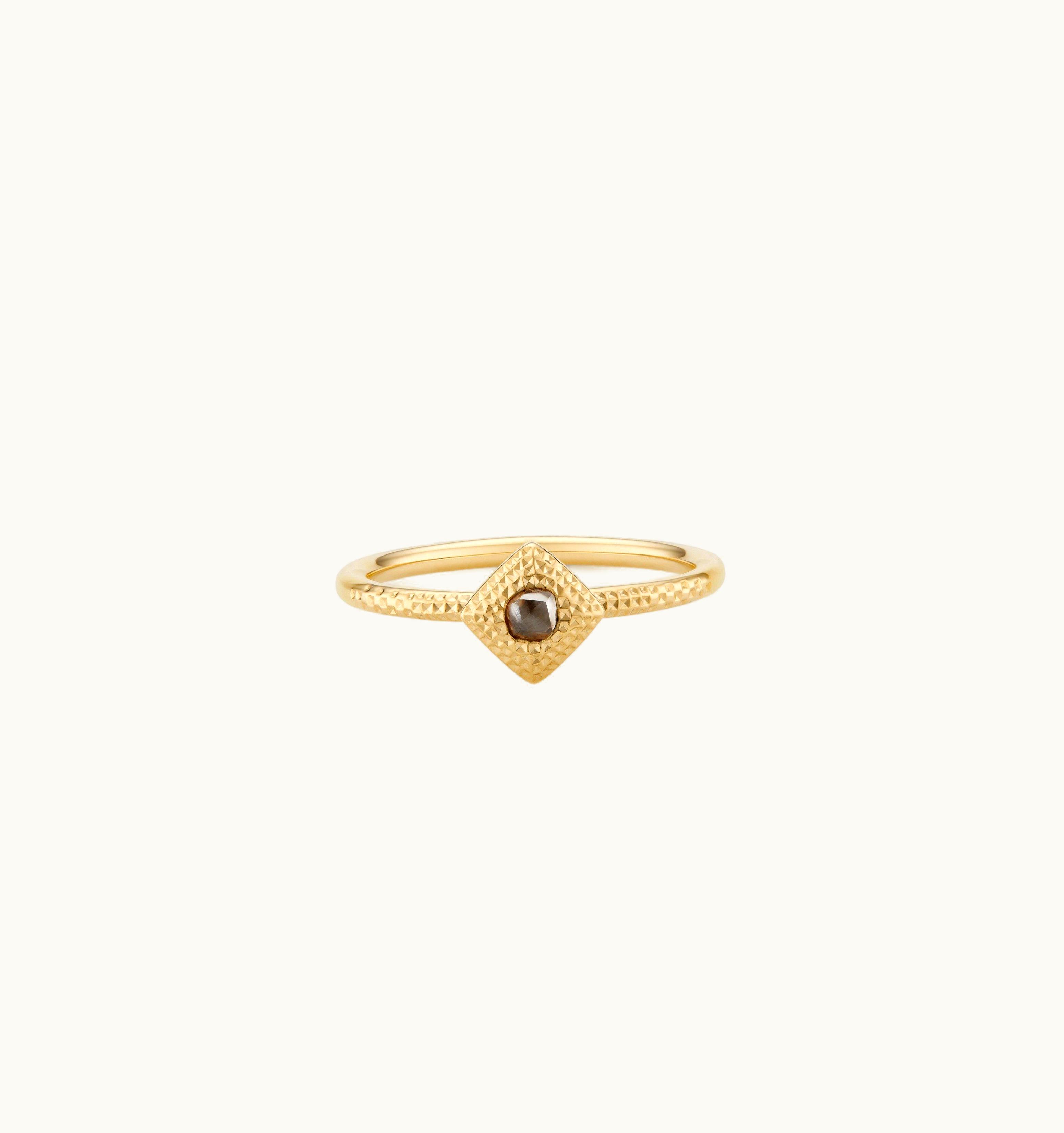 De Beers De Beers Talisman Rough Diamond Ring In Yellow Gold