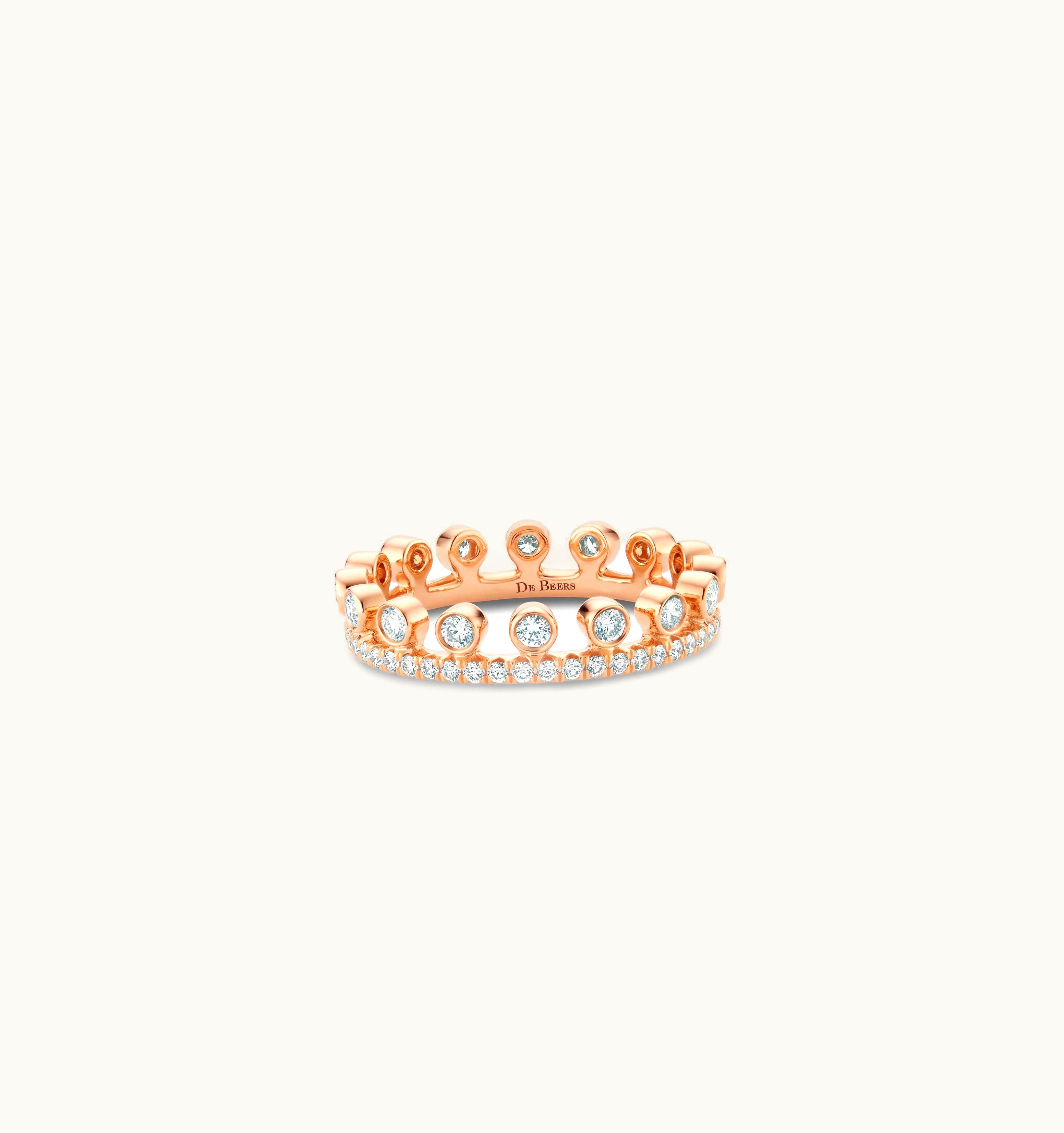 De Beers De Beers Dewdrop Pavé Ring In Rose Gold
