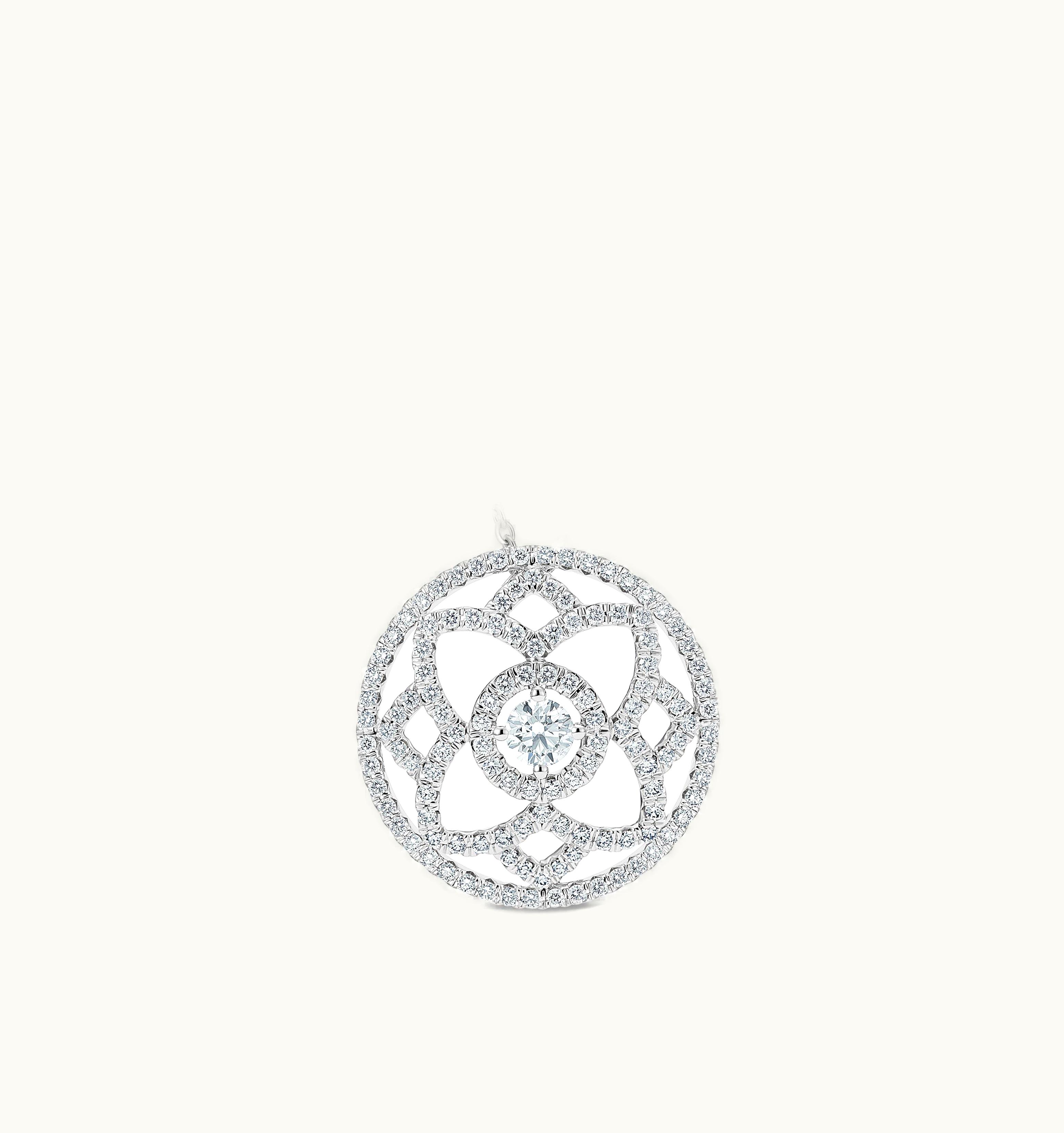 De Beers De Beers Enchanted Lotus Medal Pendant In White Gold