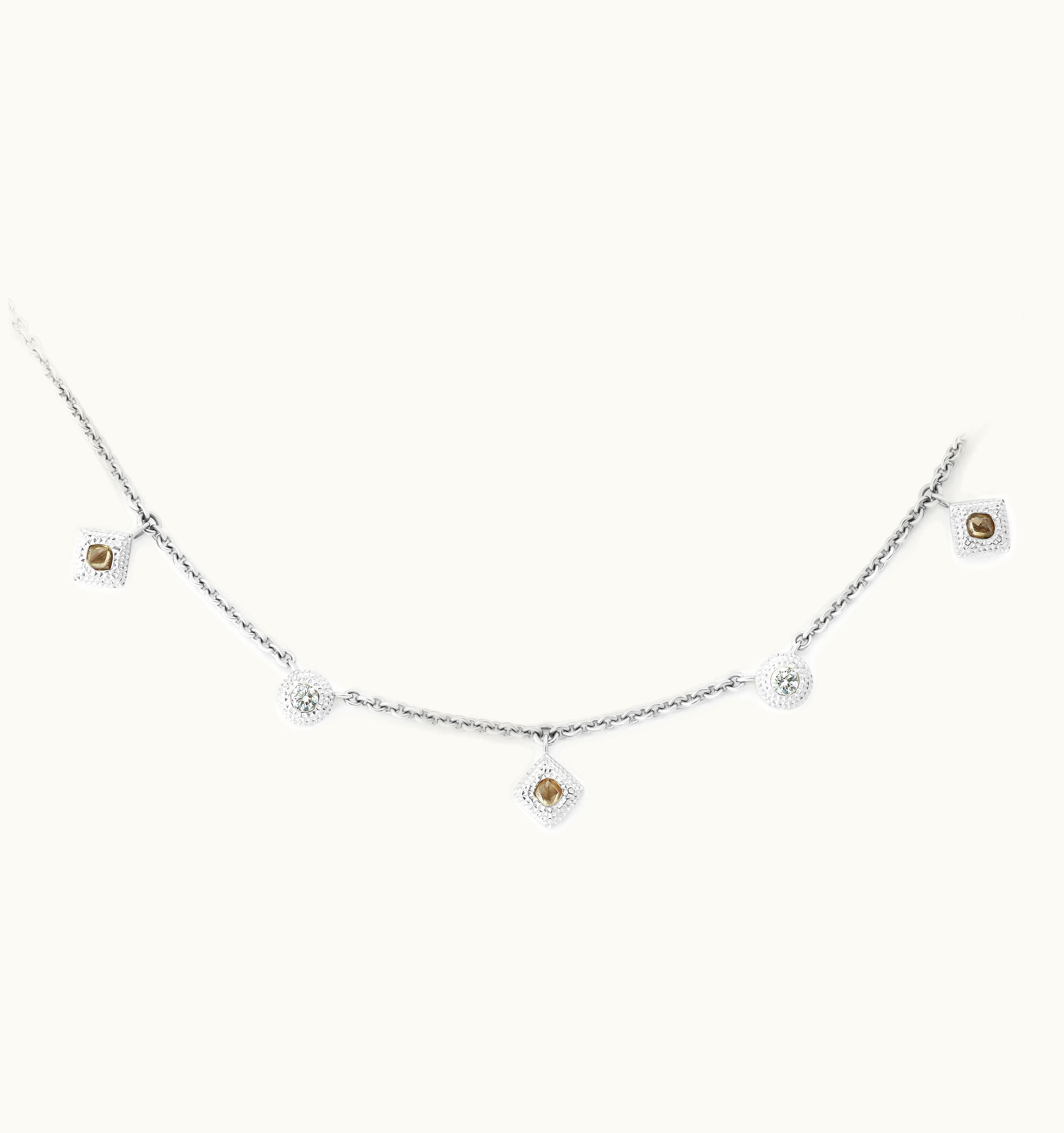 De Beers De Beers Talisman Charm Necklace In White Gold
