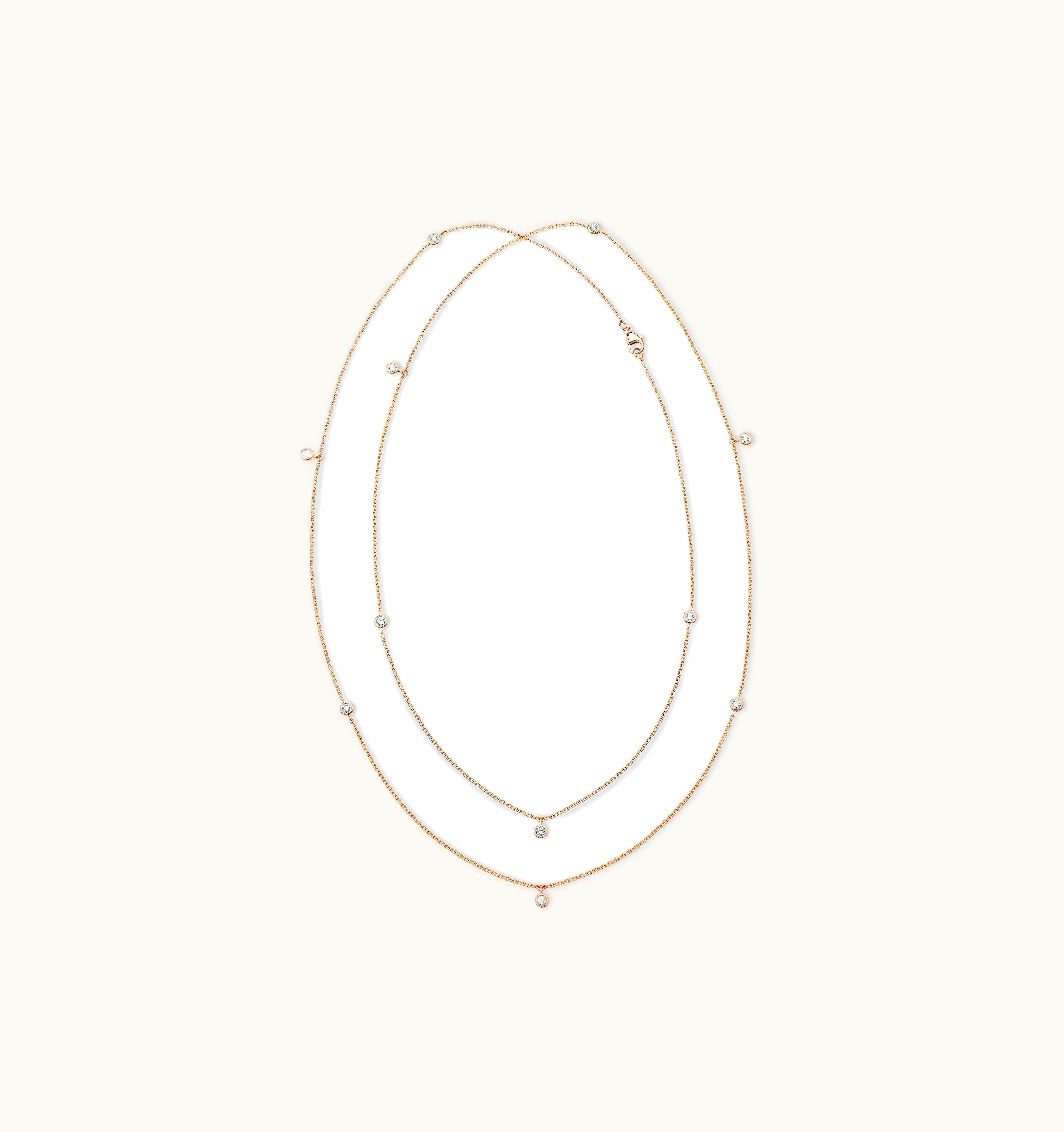 De Beers De Beers Clea Multi-Diamond Sautoir In Rose Gold