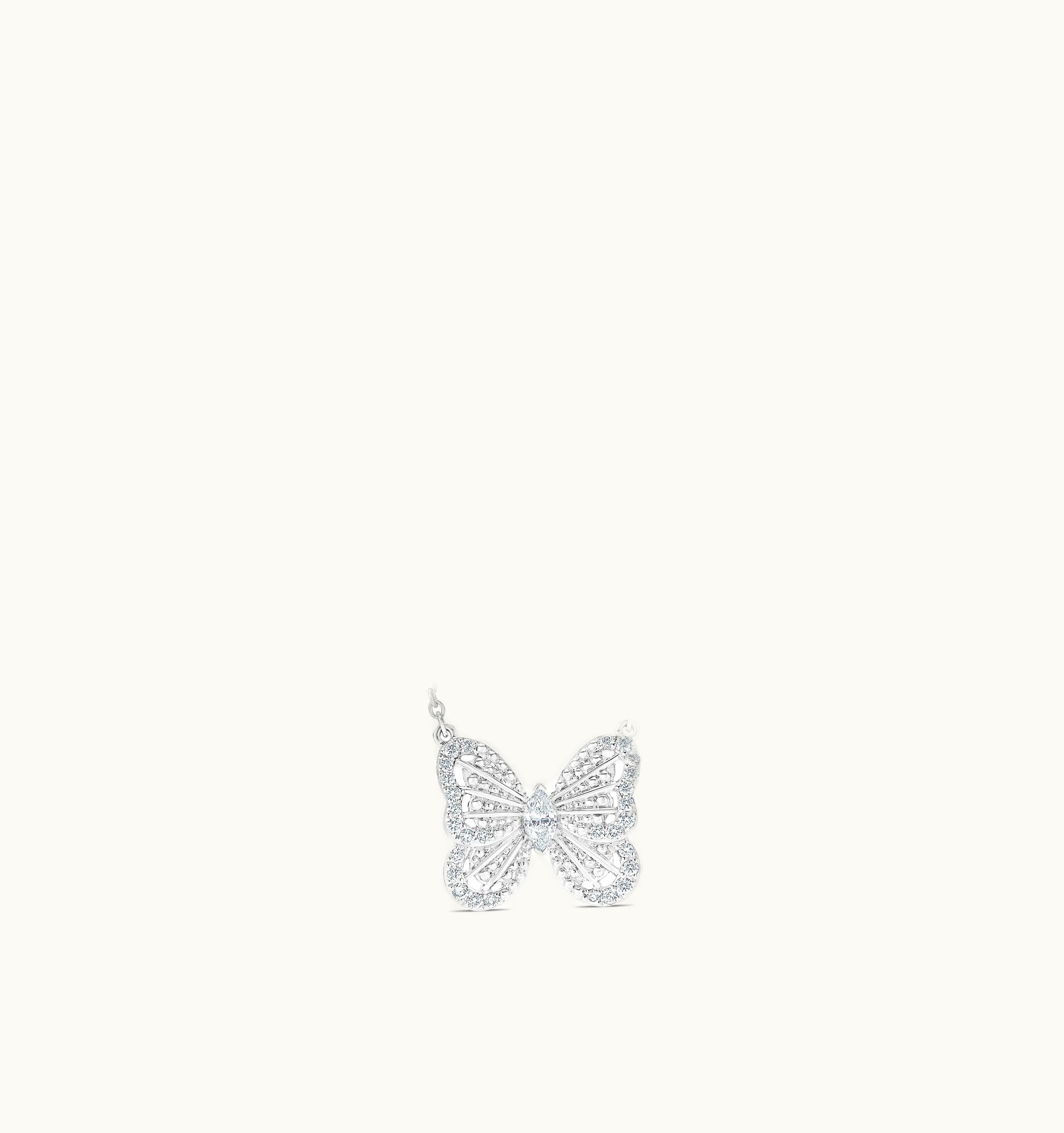 De Beers De Beers Portraits Of Nature Butterfly Pendant In White Gold