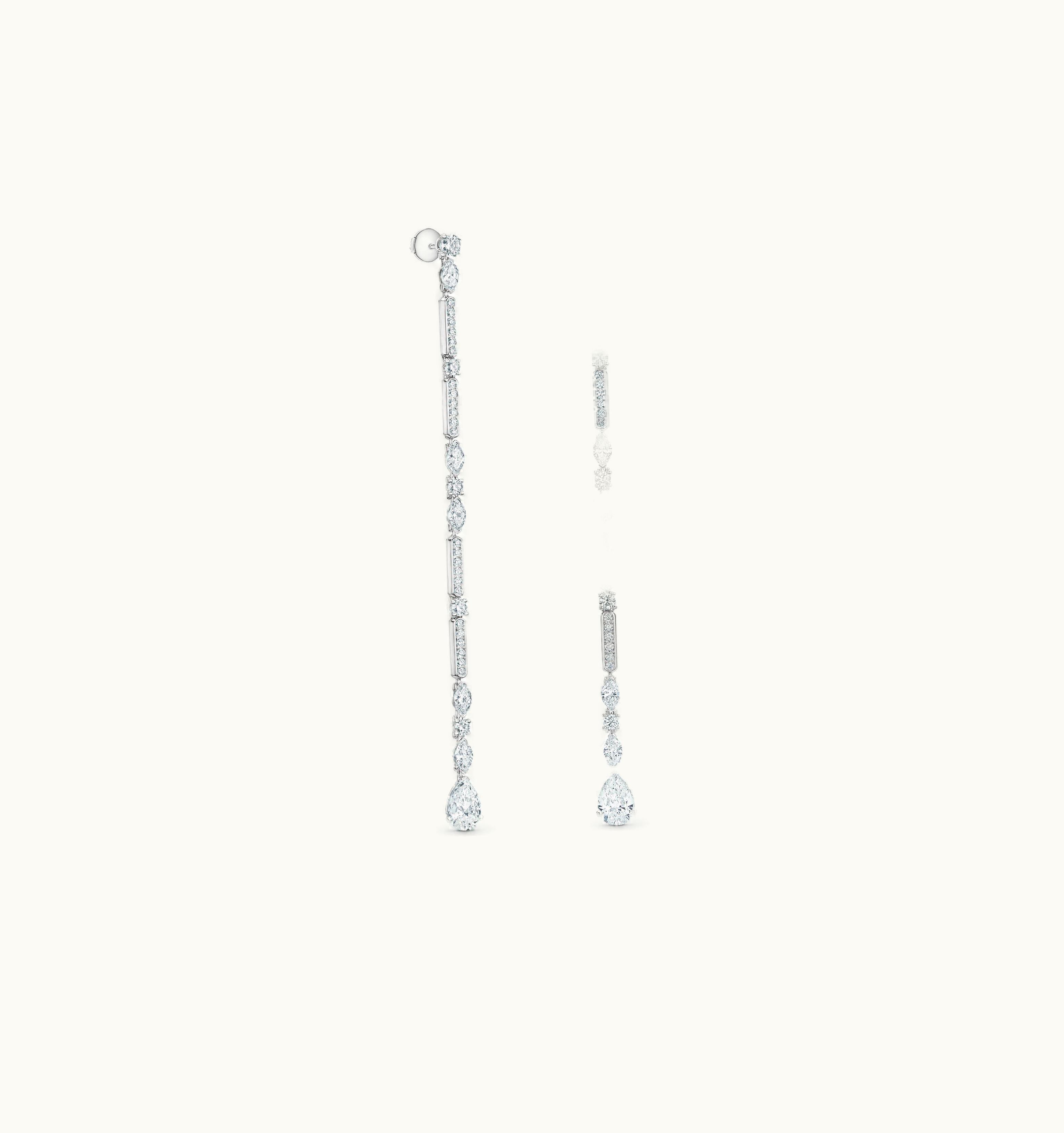 De Beers De Beers Snow Dance Long Earrings In White Gold