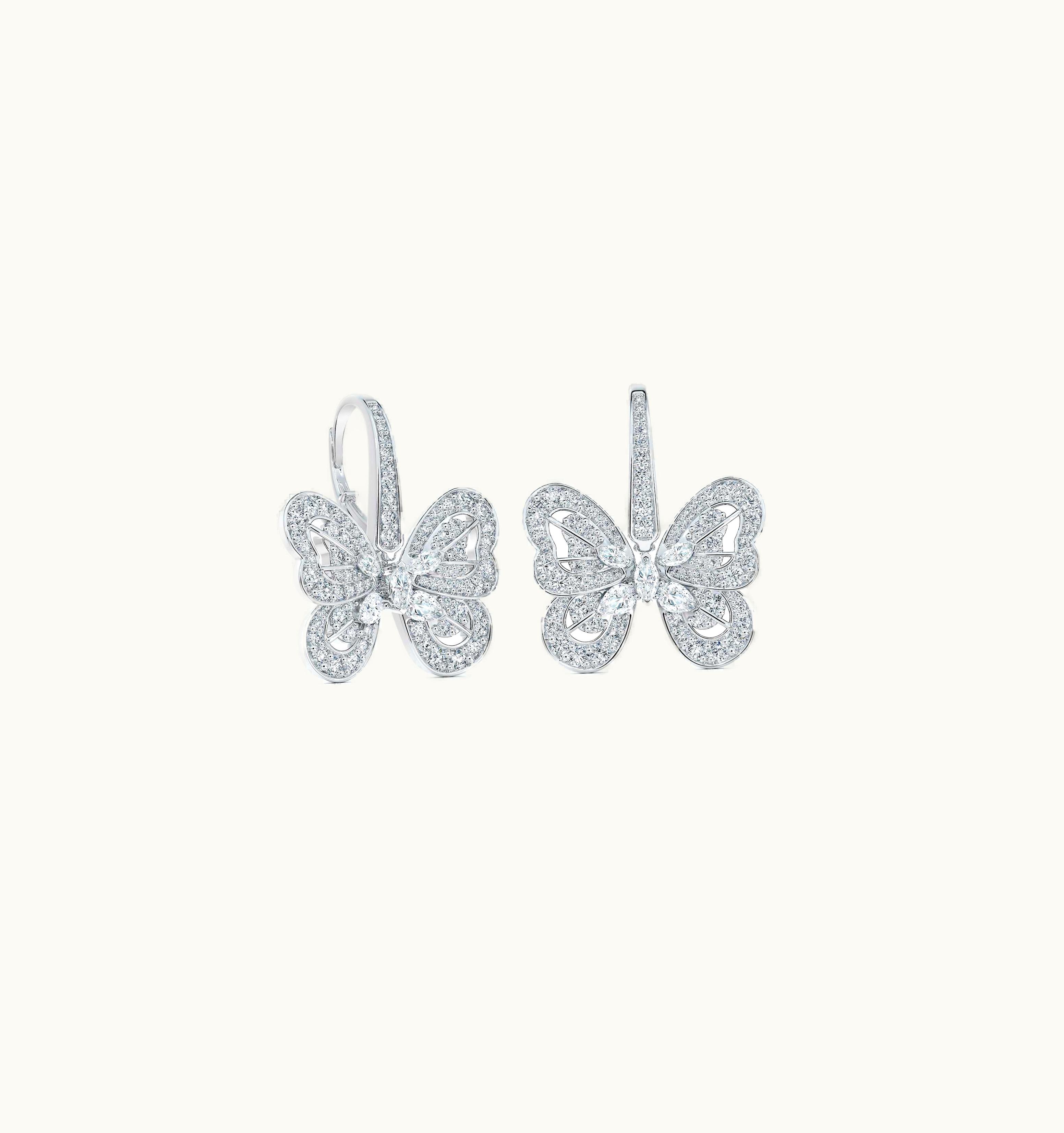 De Beers De Beers Portraits Of Nature Butterfly Earrings In White Gold UZ0178210