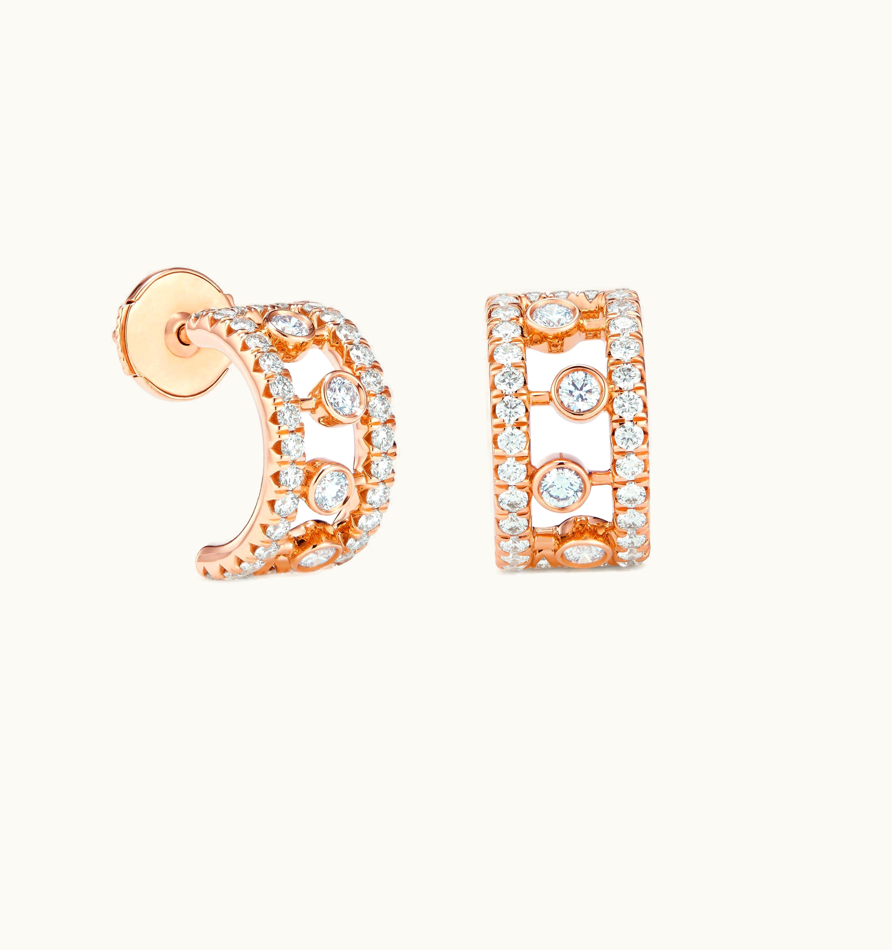 De Beers De Beers Dewdrop Hoop Earrings In Rose Gold