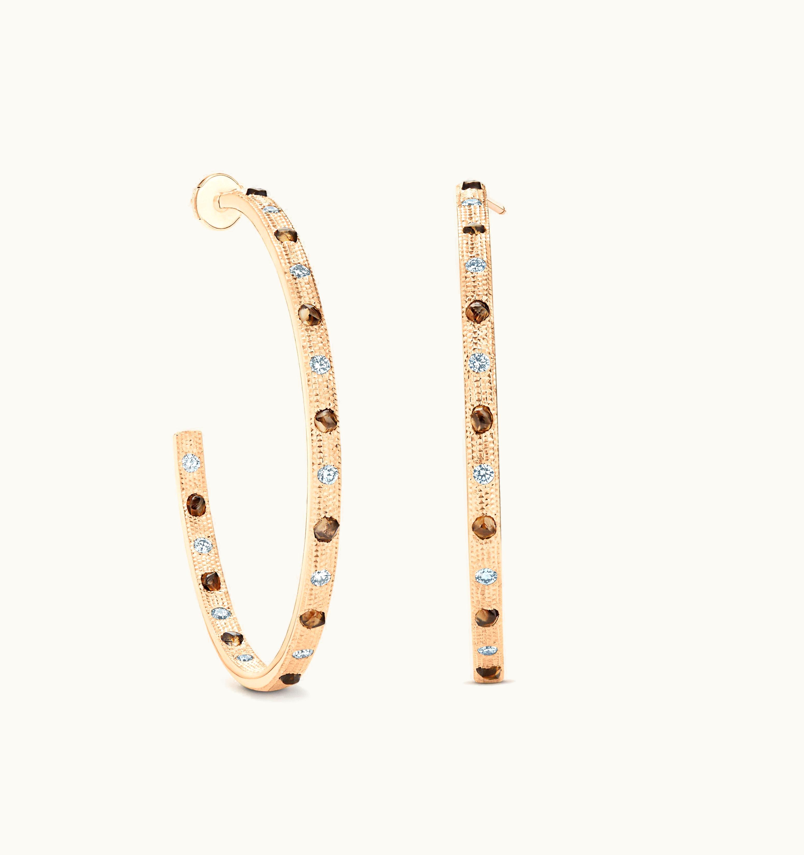 De Beers De Beers Talisman Hoop Earrings In Rose Gold