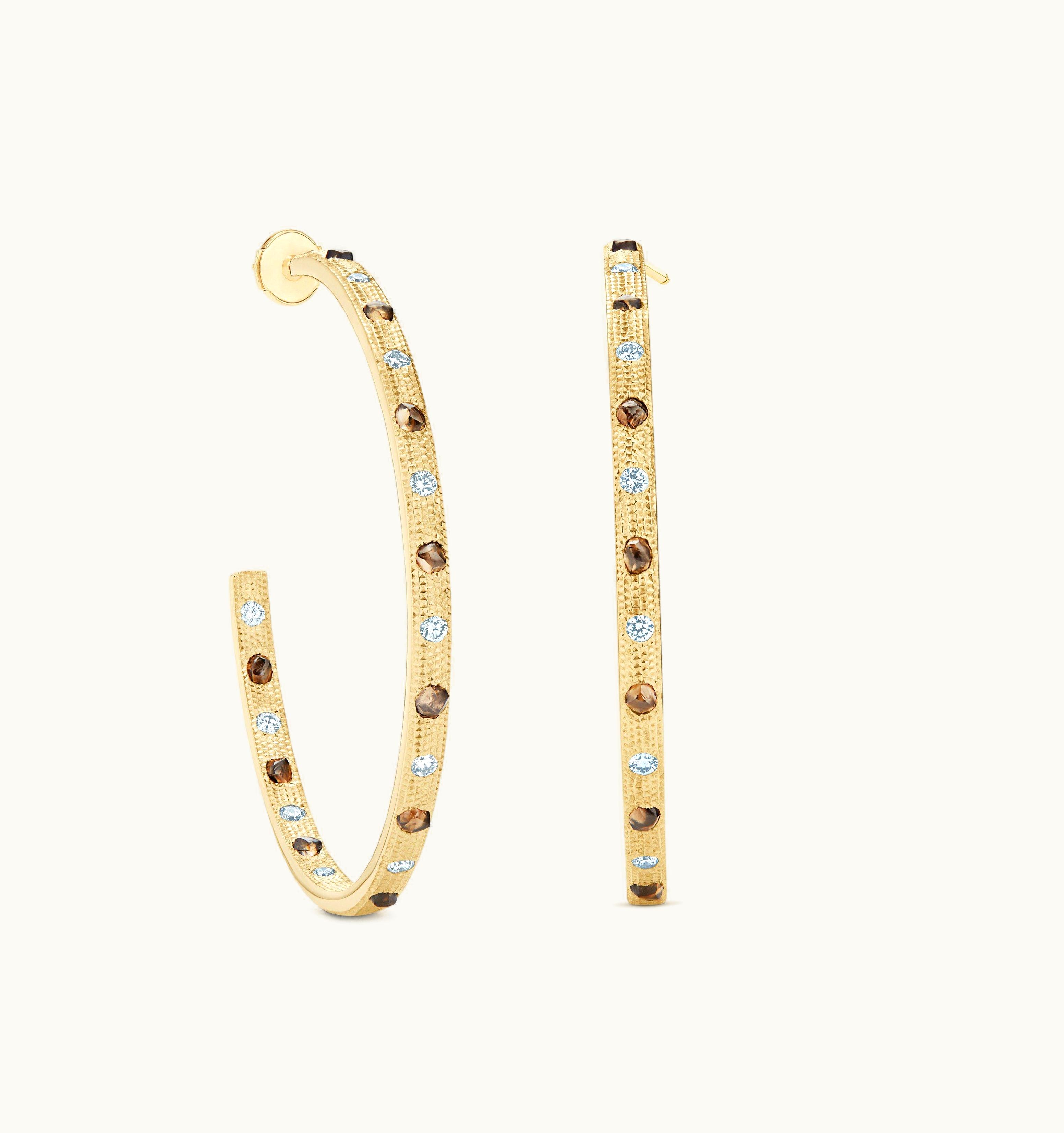 De Beers De Beers Talisman Hoop Earrings In Yellow Gold