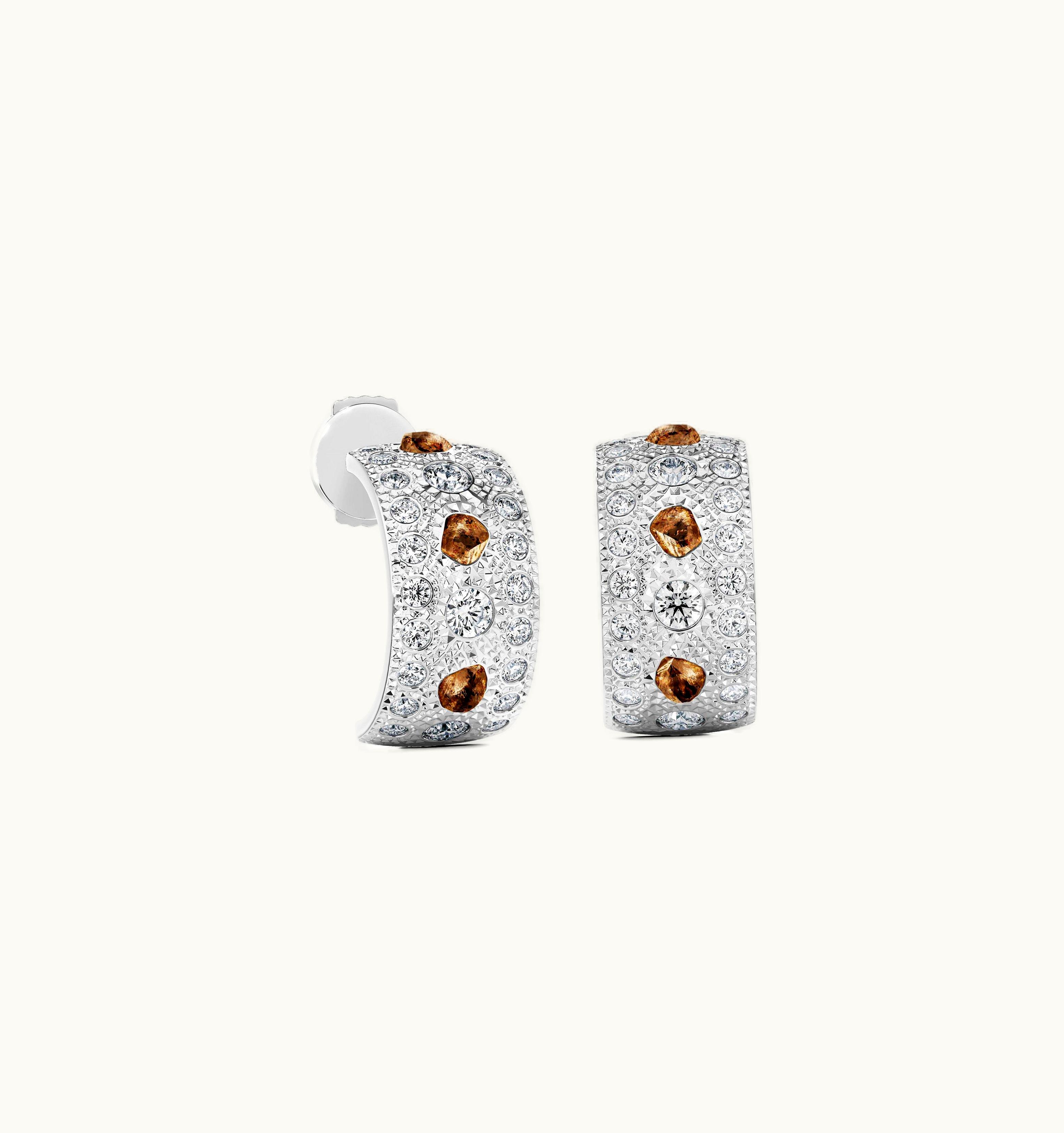 De Beers De Beers Talisman Small Hoop Earrings In White Gold
