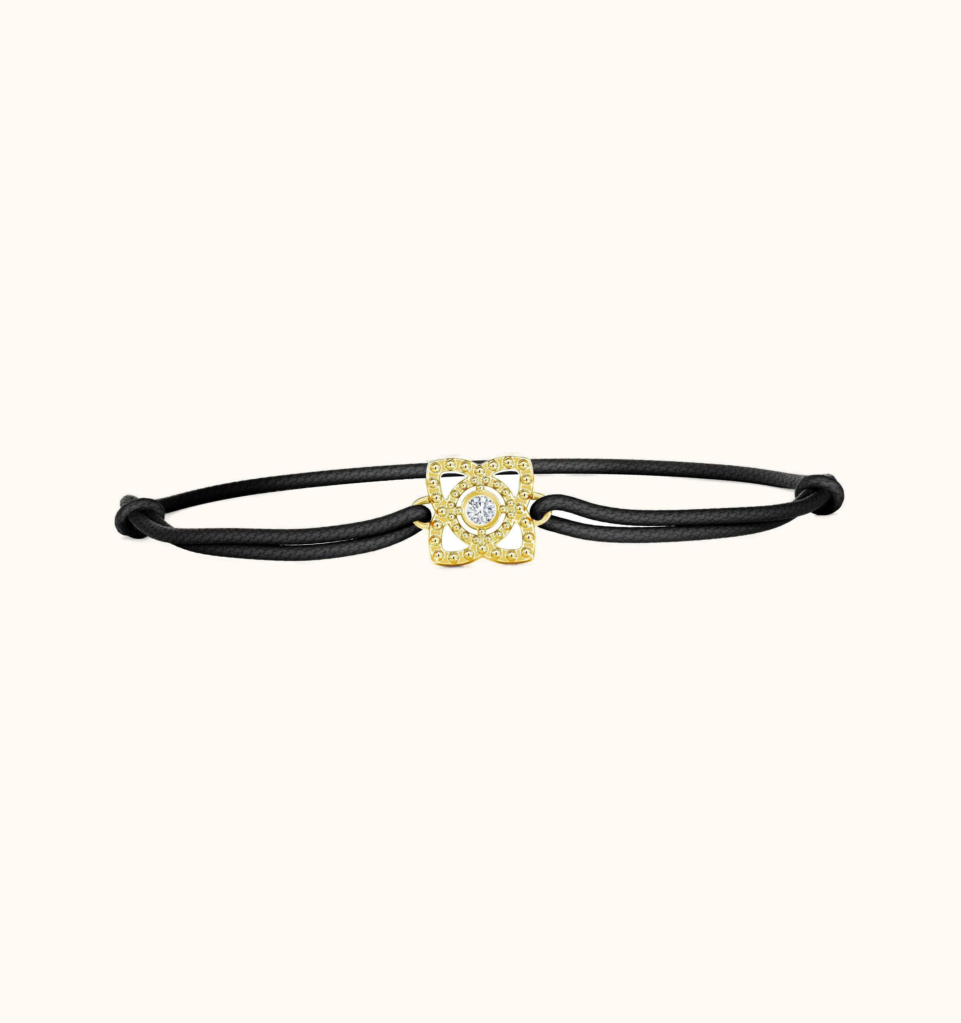 De Beers De Beers Enchanted Lotus Black Cord Bracelet