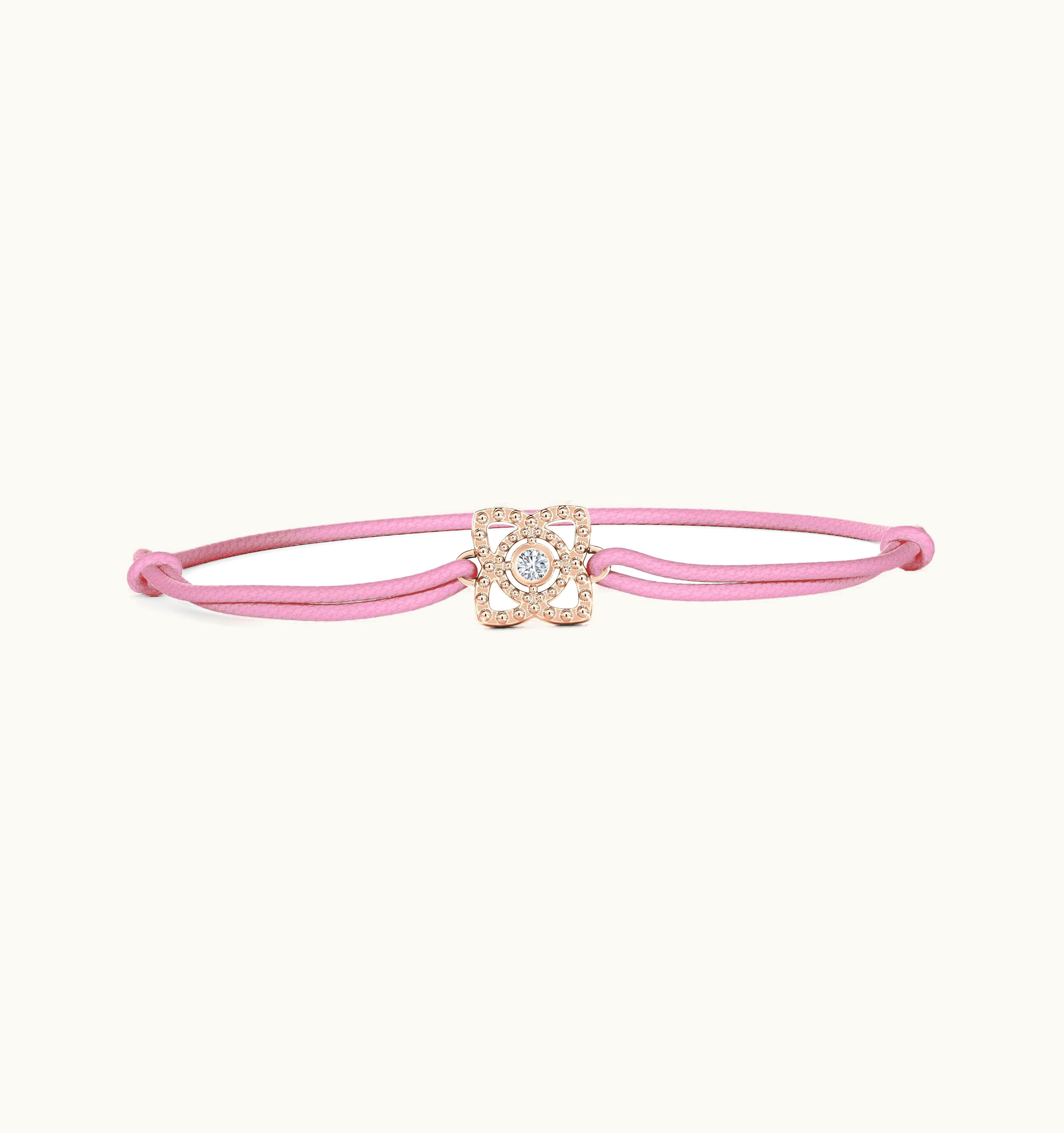 De Beers De Beers Enchanted Lotus Pink Cord Bracelet