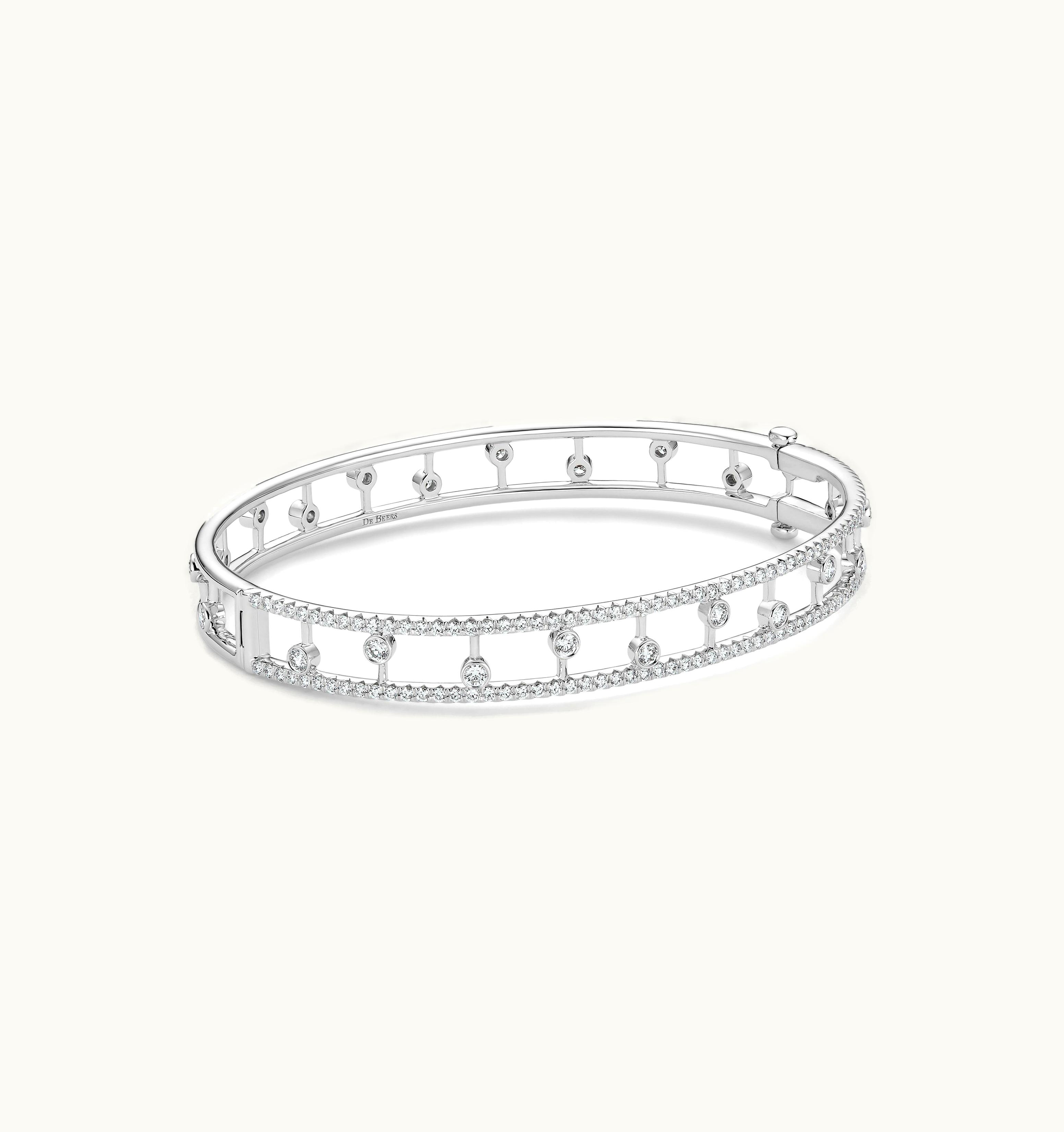 De Beers De Beers Dewdrop Bangle In White Gold