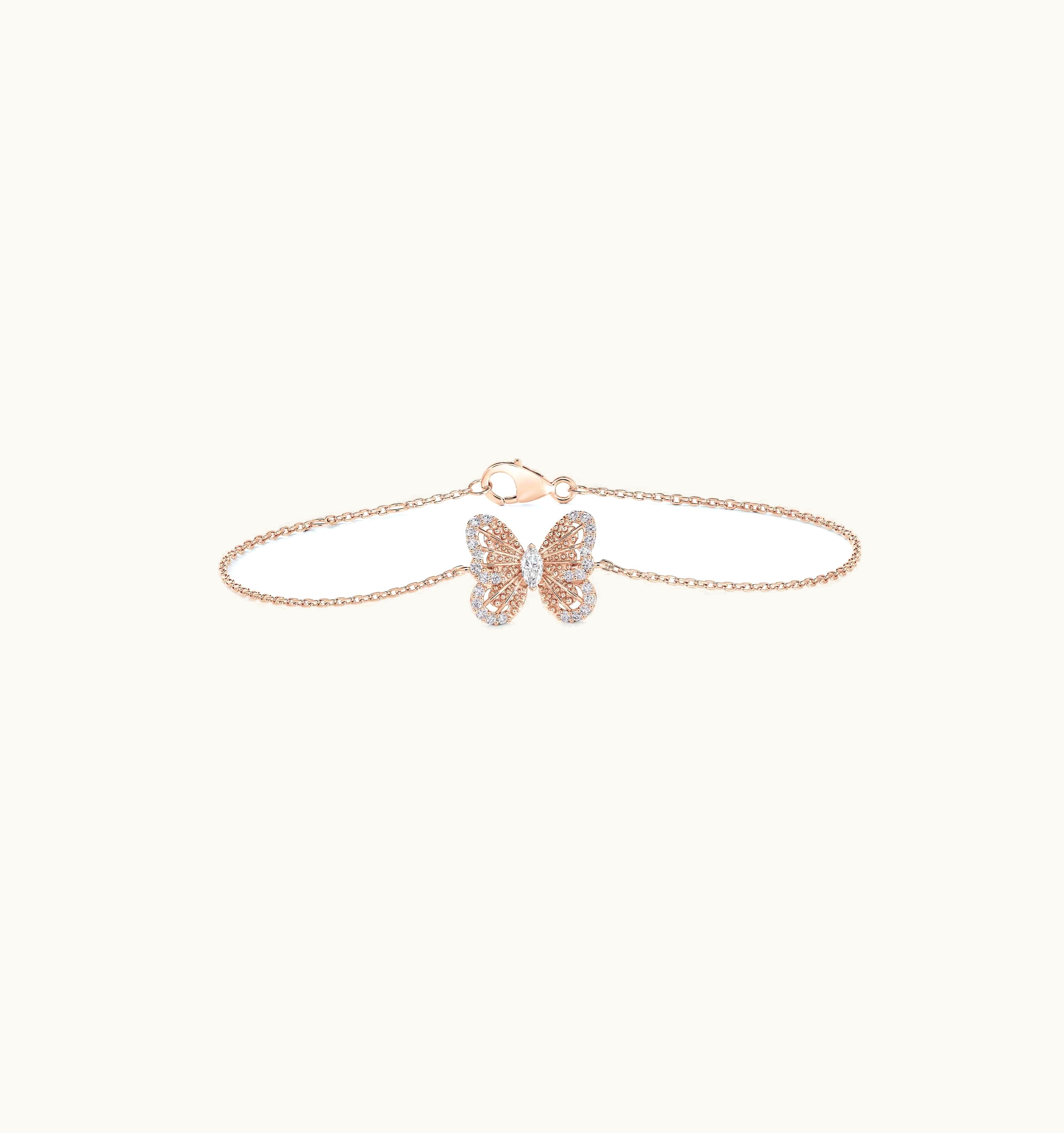 De Beers De Beers Portraits Of Nature Butterfly Bracelet In Rose Gold