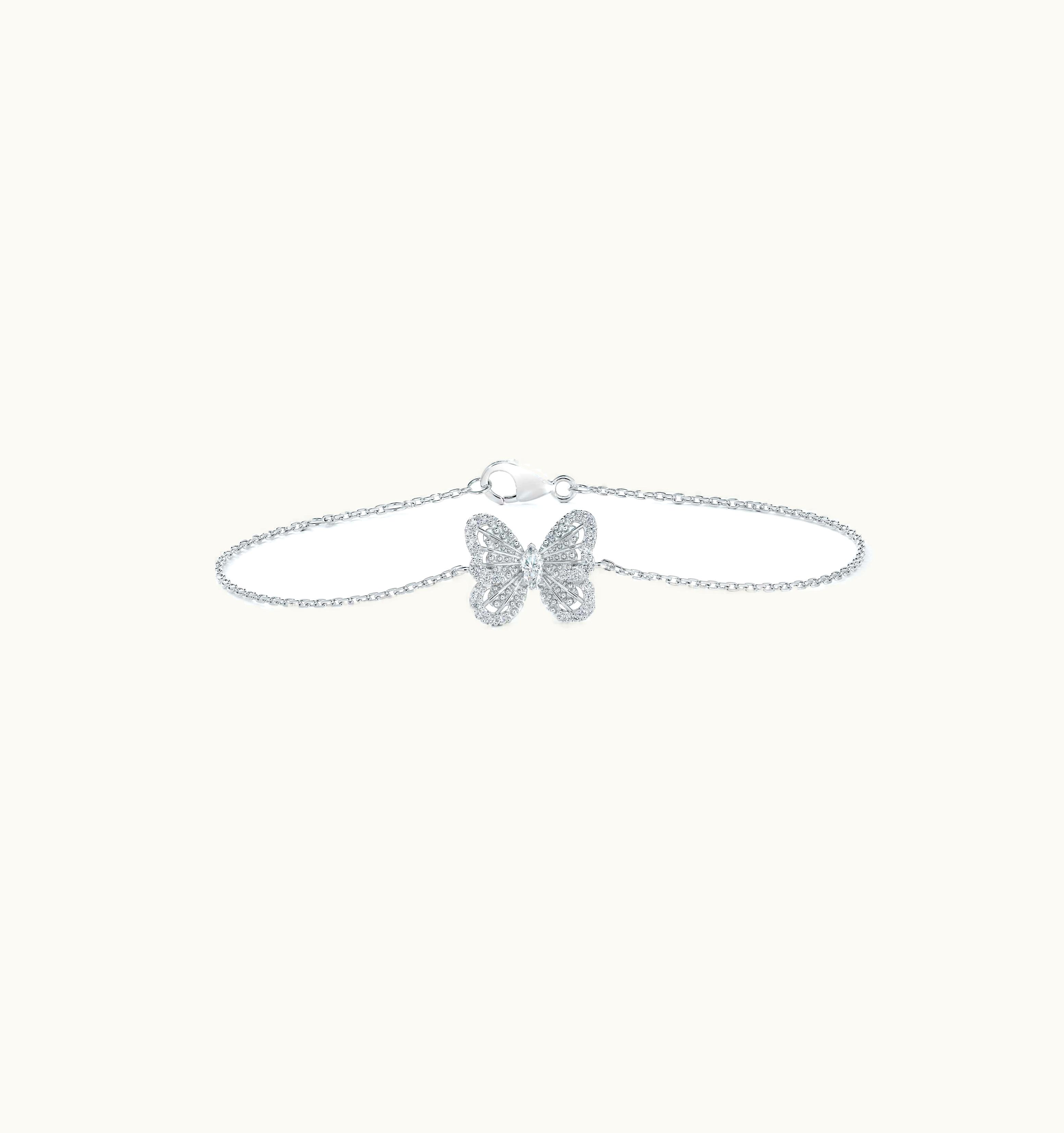 De Beers De Beers Portraits Of Nature Butterfly Bracelet In White Gold
