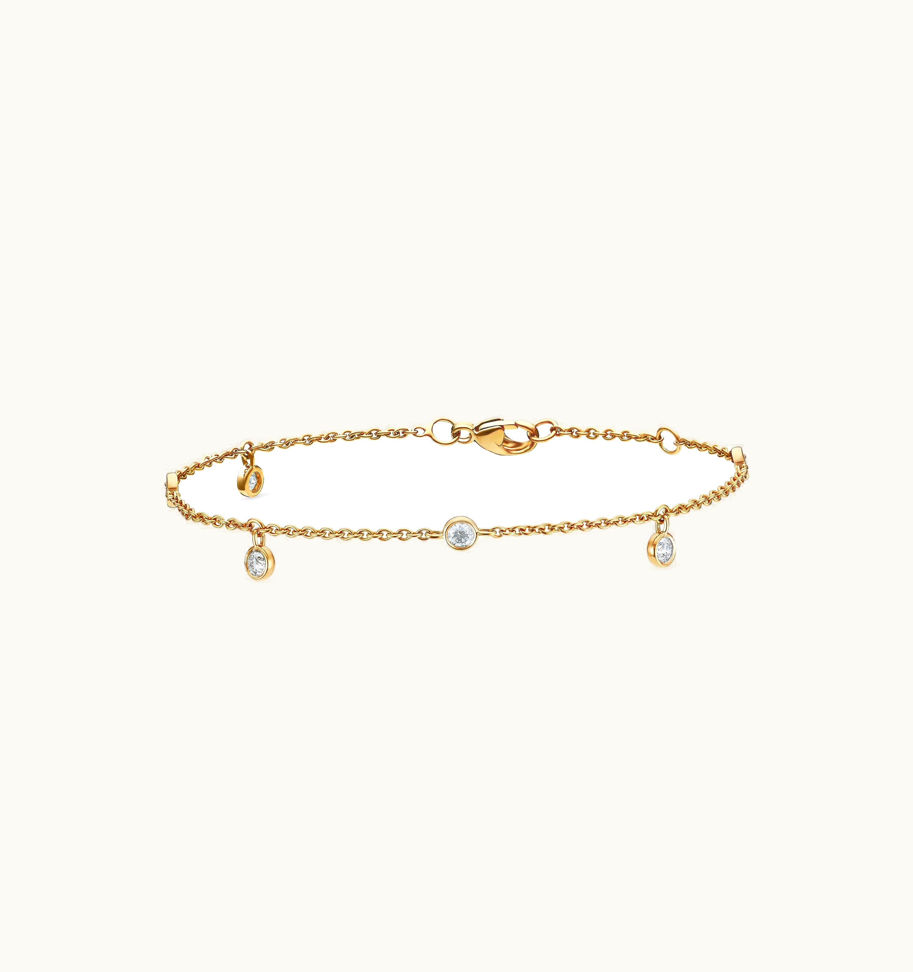 De Beers De Beers Clea Five Diamond Bracelet In Yellow Gold